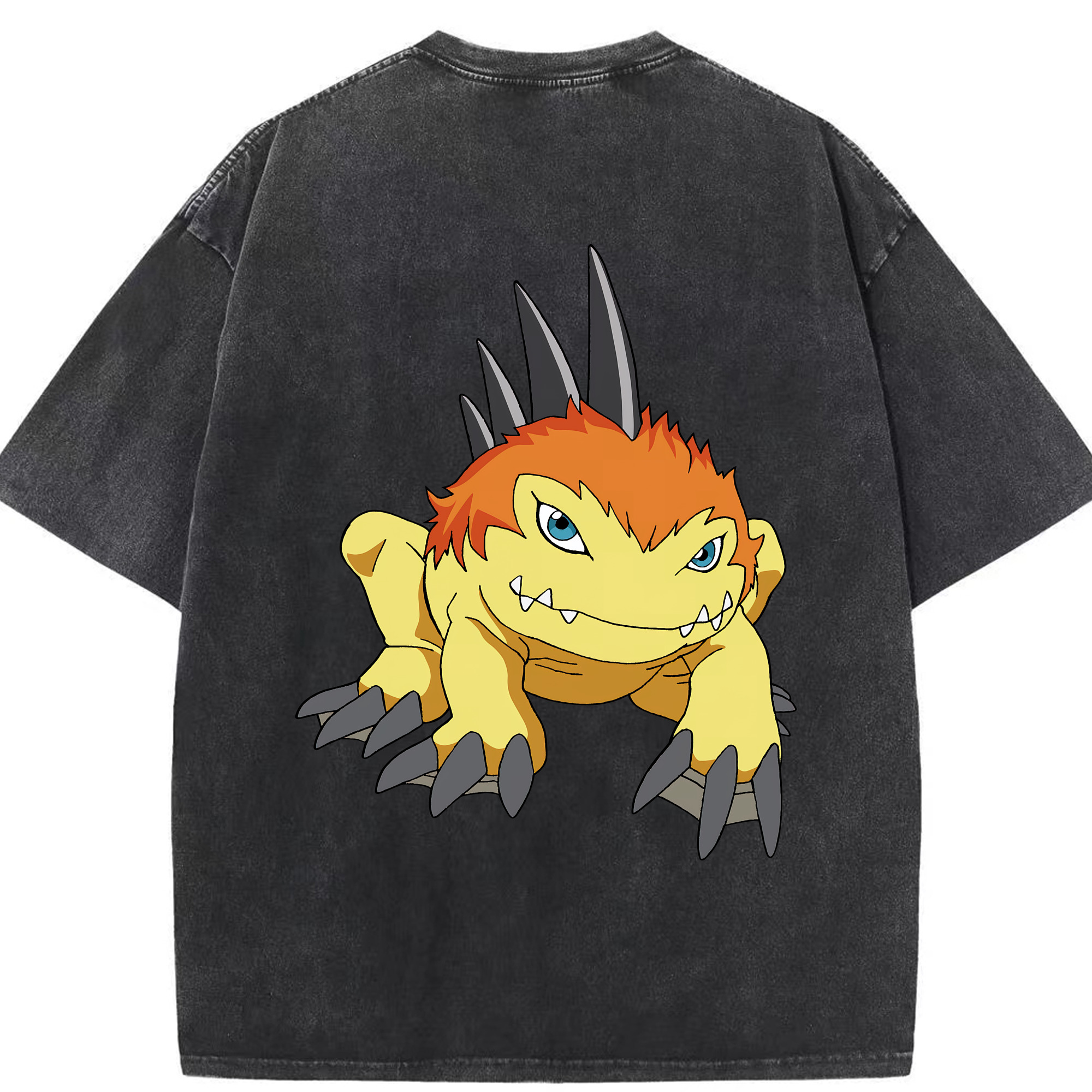 （画像用） Digimon デジタルモンスター/デジモン 綿100% ヴィンテージ風 半袖Tシャツ（背面プリント）