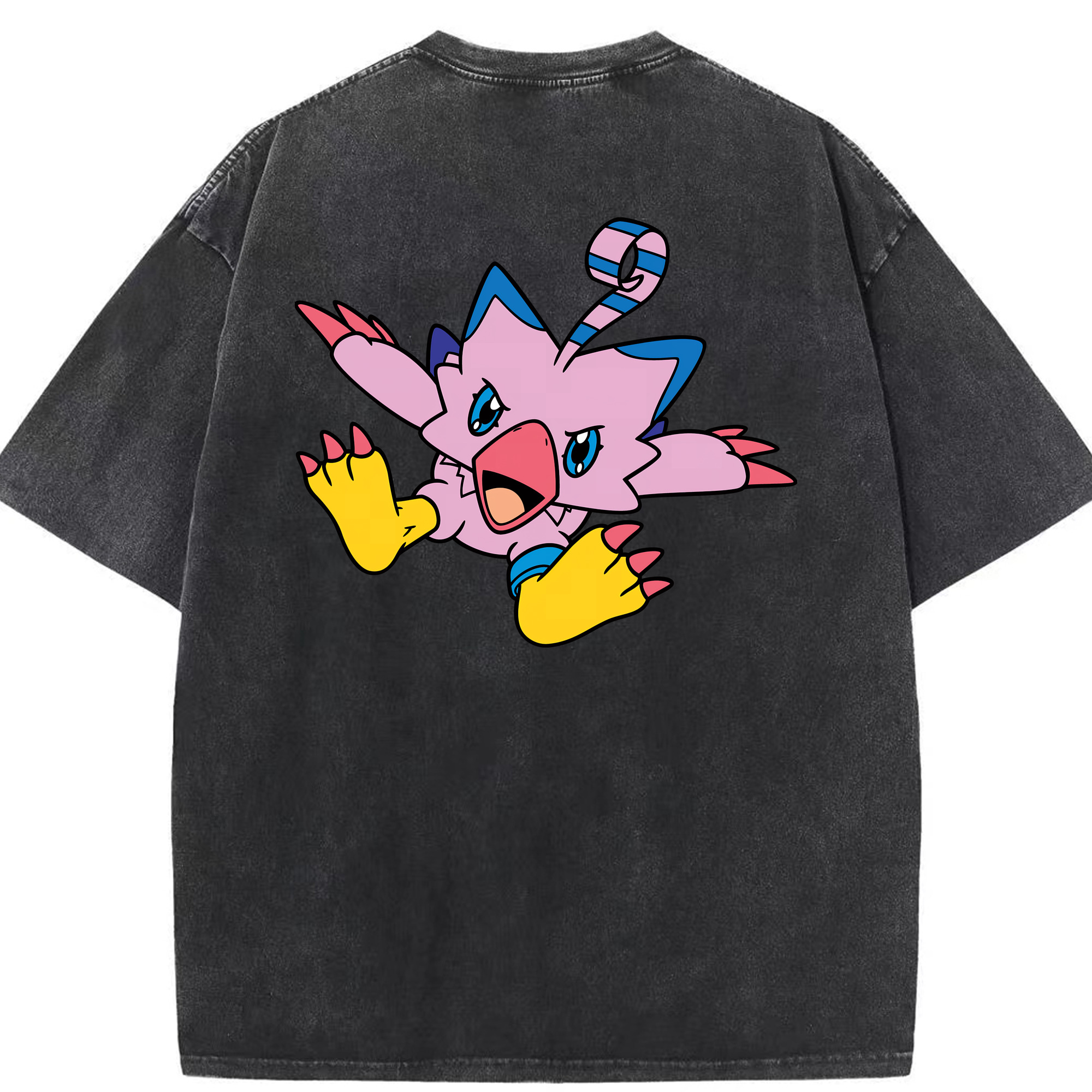 （画像用） Digimon デジタルモンスター/デジモン 綿100% ヴィンテージ風 半袖Tシャツ（背面プリント）