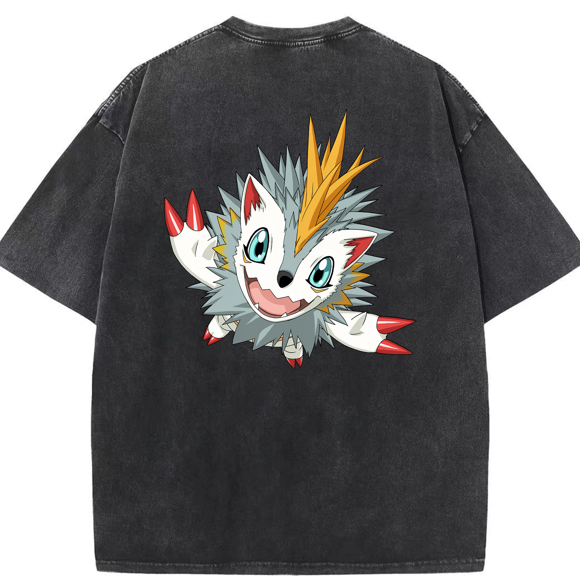 （画像用） Digimon デジタルモンスター/デジモン 綿100% ヴィンテージ風 半袖Tシャツ（背面プリント）