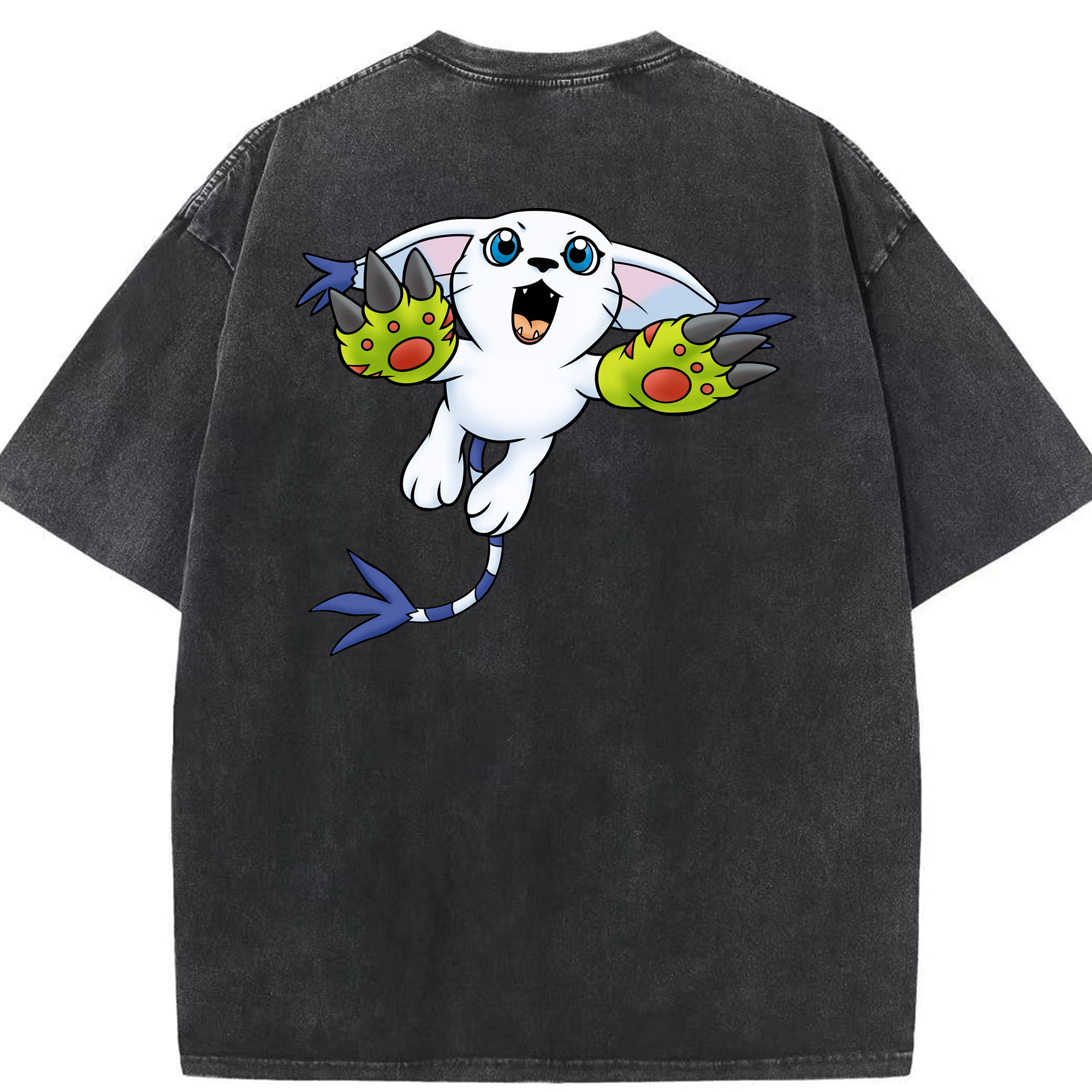 （画像用） Digimon デジタルモンスター/デジモン 綿100% ヴィンテージ風 半袖Tシャツ（背面プリント）
