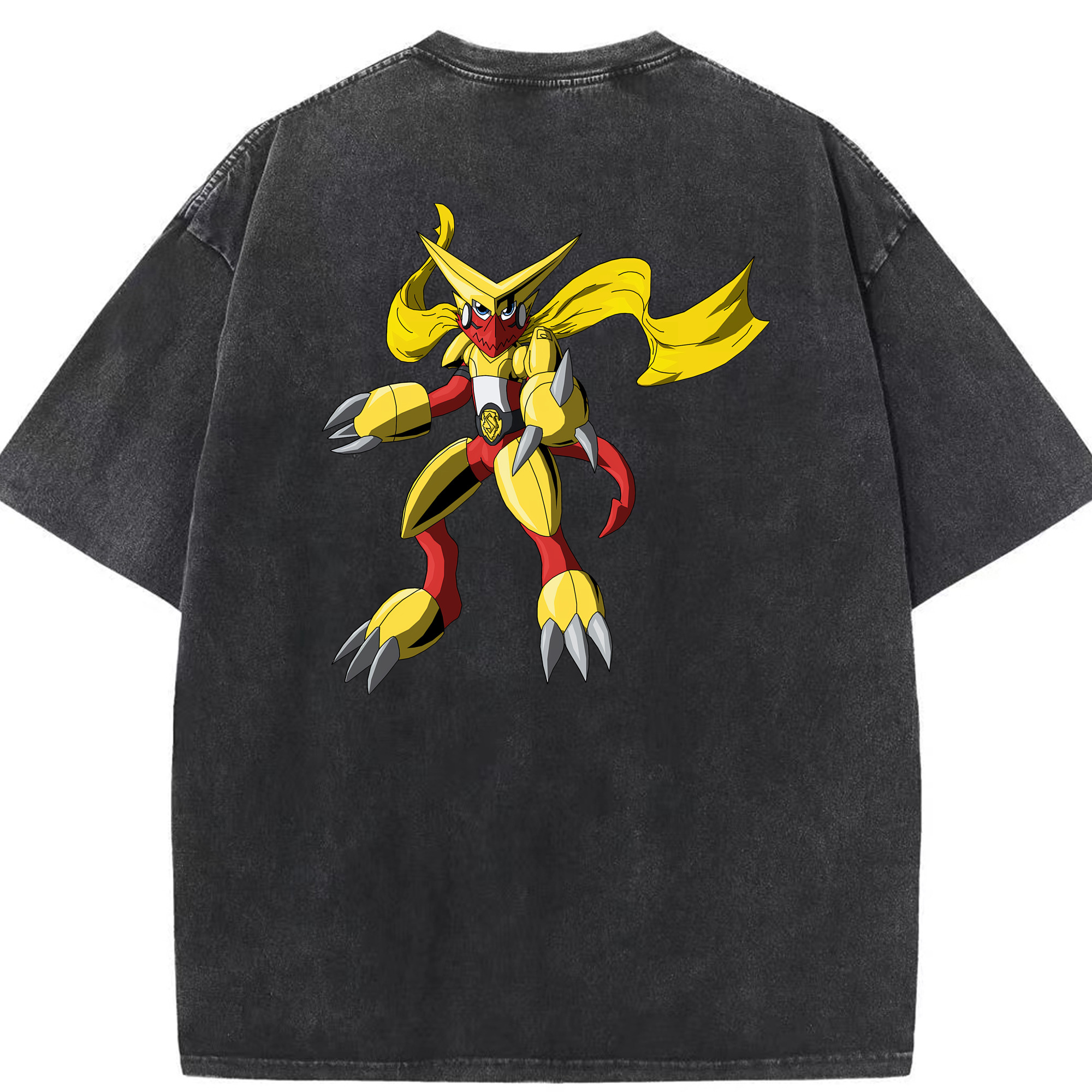 （画像用） Digimon デジタルモンスター/デジモン 綿100% ヴィンテージ風 半袖Tシャツ（背面プリント）
