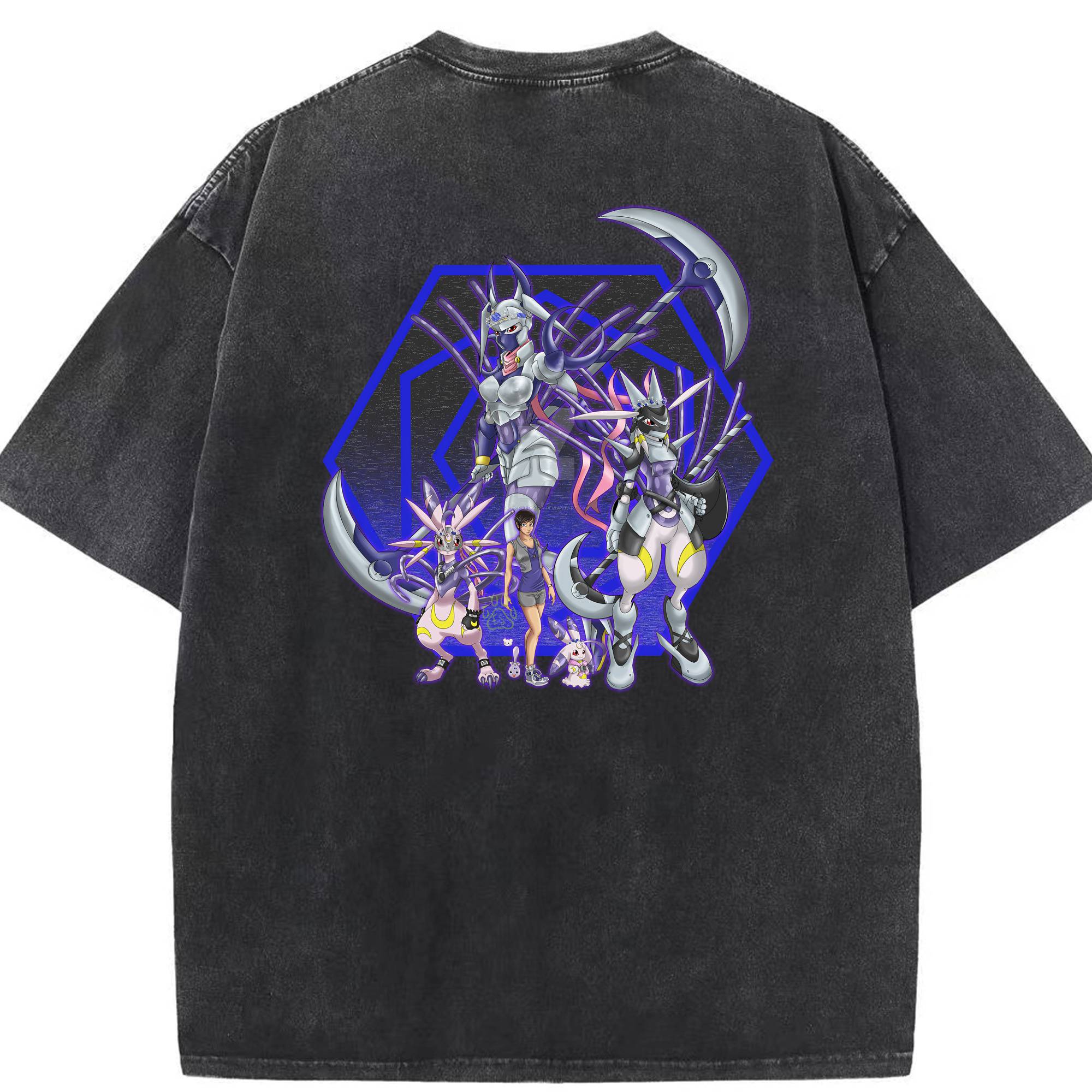 （画像用） Digimon デジタルモンスター/デジモン 綿100% ヴィンテージ風 半袖Tシャツ（背面プリント）
