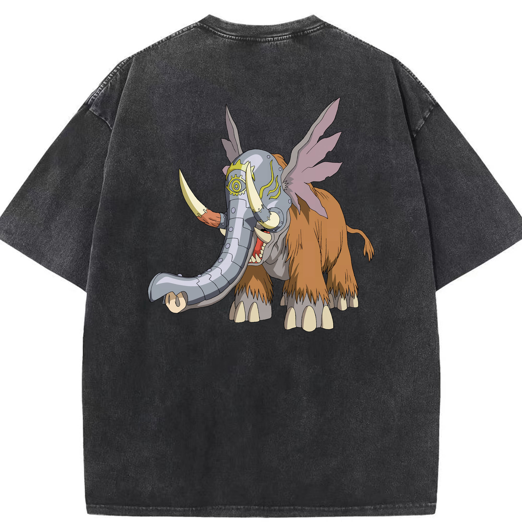 （画像用） Digimon デジタルモンスター/デジモン 綿100% ヴィンテージ風 半袖Tシャツ（背面プリント）