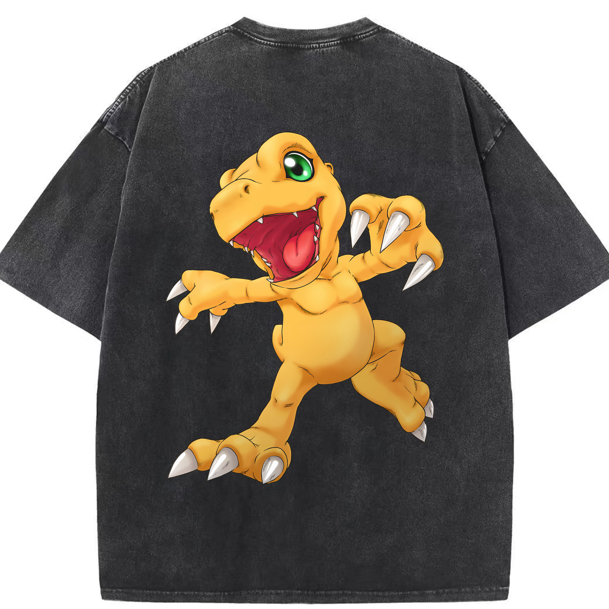 （画像用） Digimon デジタルモンスター/デジモン 綿100% ヴィンテージ風 半袖Tシャツ（背面プリント）