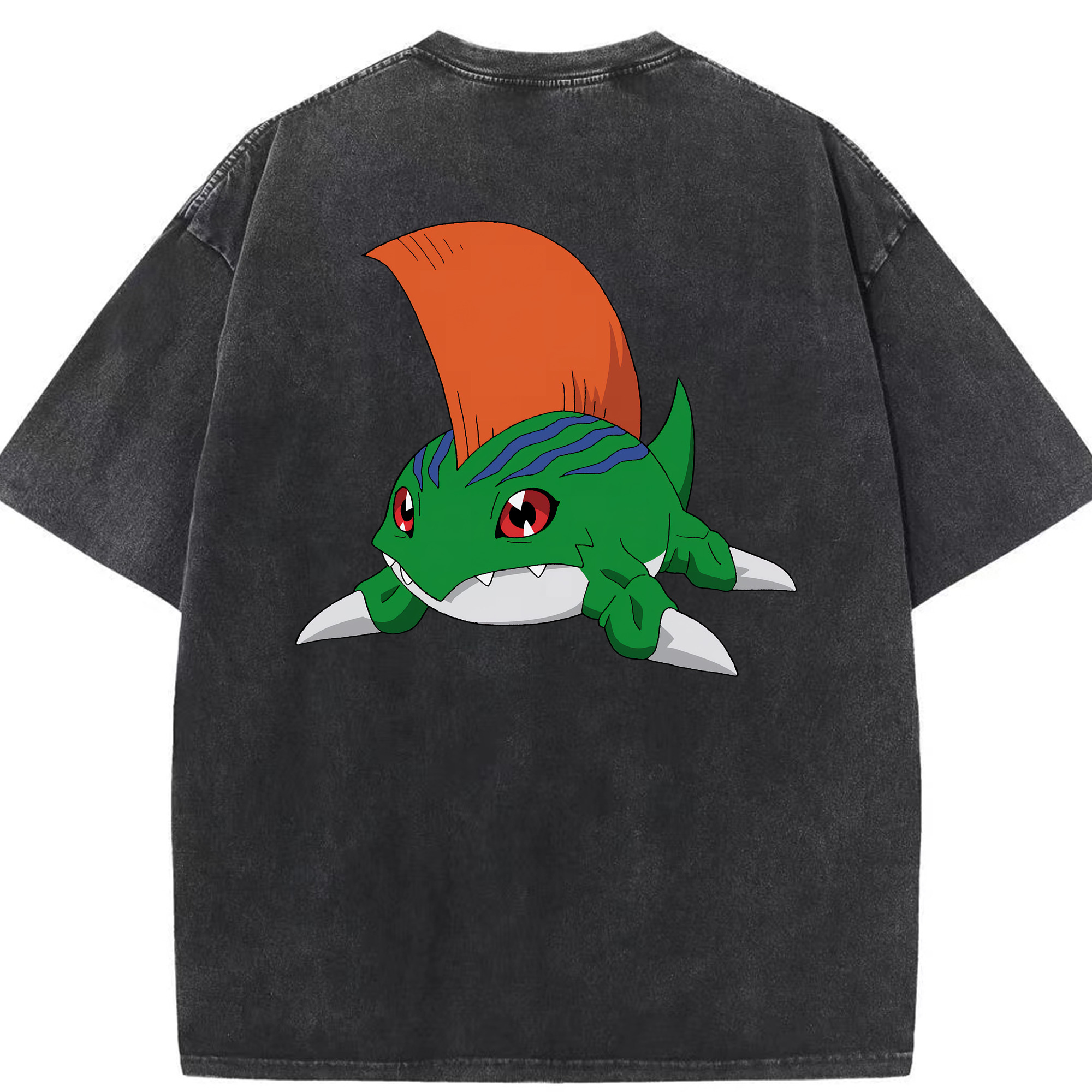 （画像用） Digimon デジタルモンスター/デジモン 綿100% ヴィンテージ風 半袖Tシャツ（背面プリント）