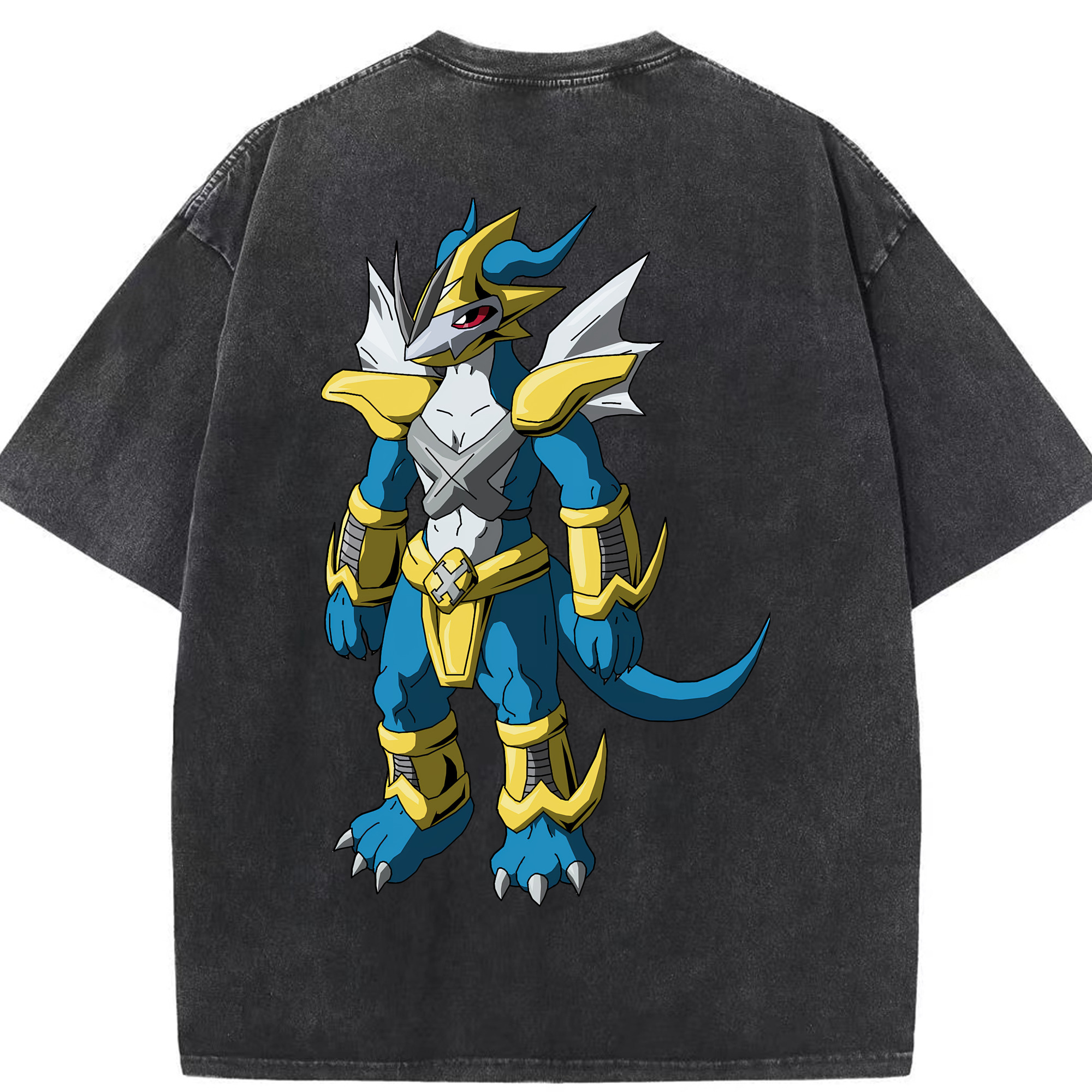 （画像用） Digimon デジタルモンスター/デジモン 綿100% ヴィンテージ風 半袖Tシャツ（背面プリント）