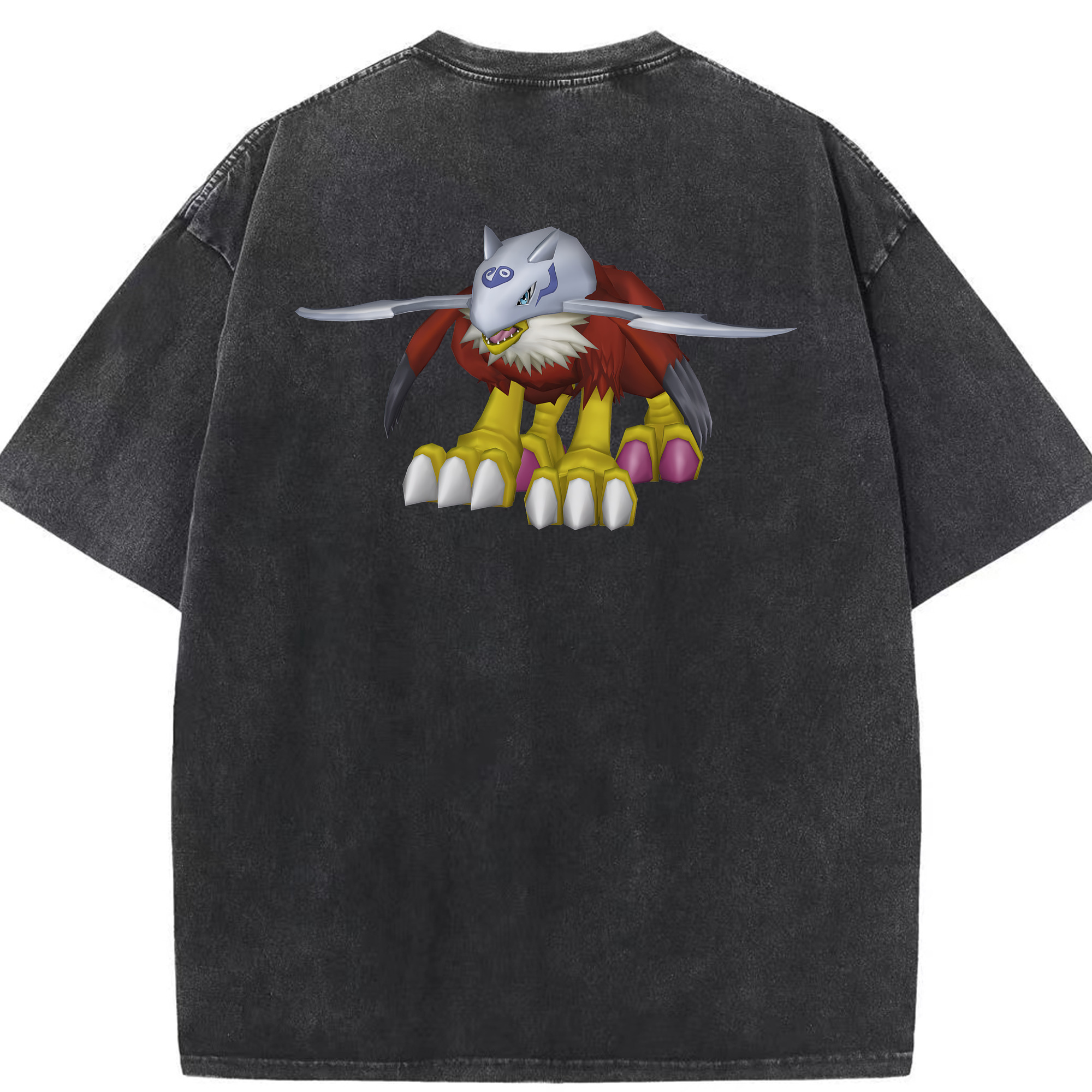 （画像用） Digimon デジタルモンスター/デジモン 綿100% ヴィンテージ風 半袖Tシャツ（背面プリント）