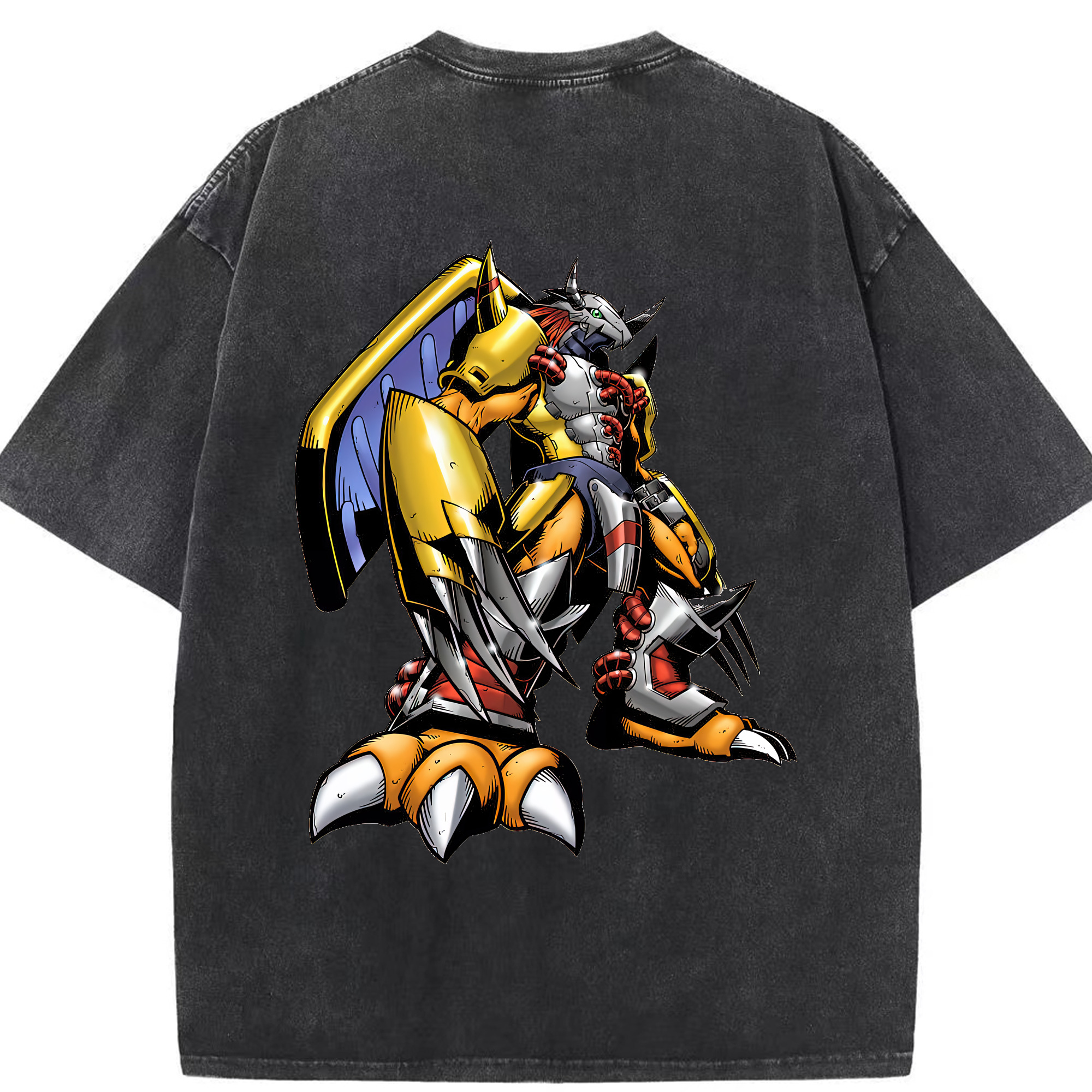 （画像用） Digimon デジタルモンスター/デジモン 綿100% ヴィンテージ風 半袖Tシャツ（背面プリント）