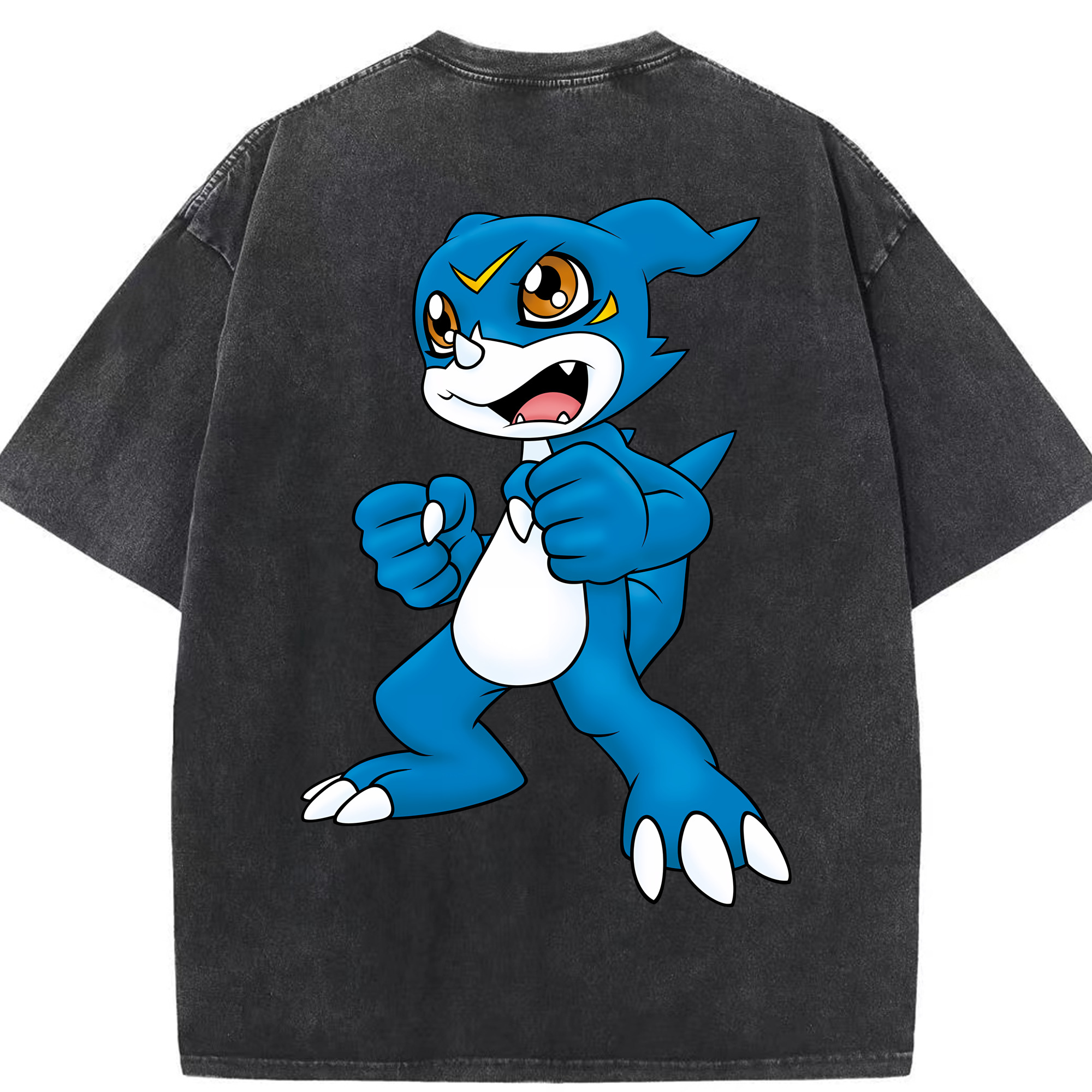 （画像用） Digimon デジタルモンスター/デジモン 綿100% ヴィンテージ風 半袖Tシャツ（背面プリント）