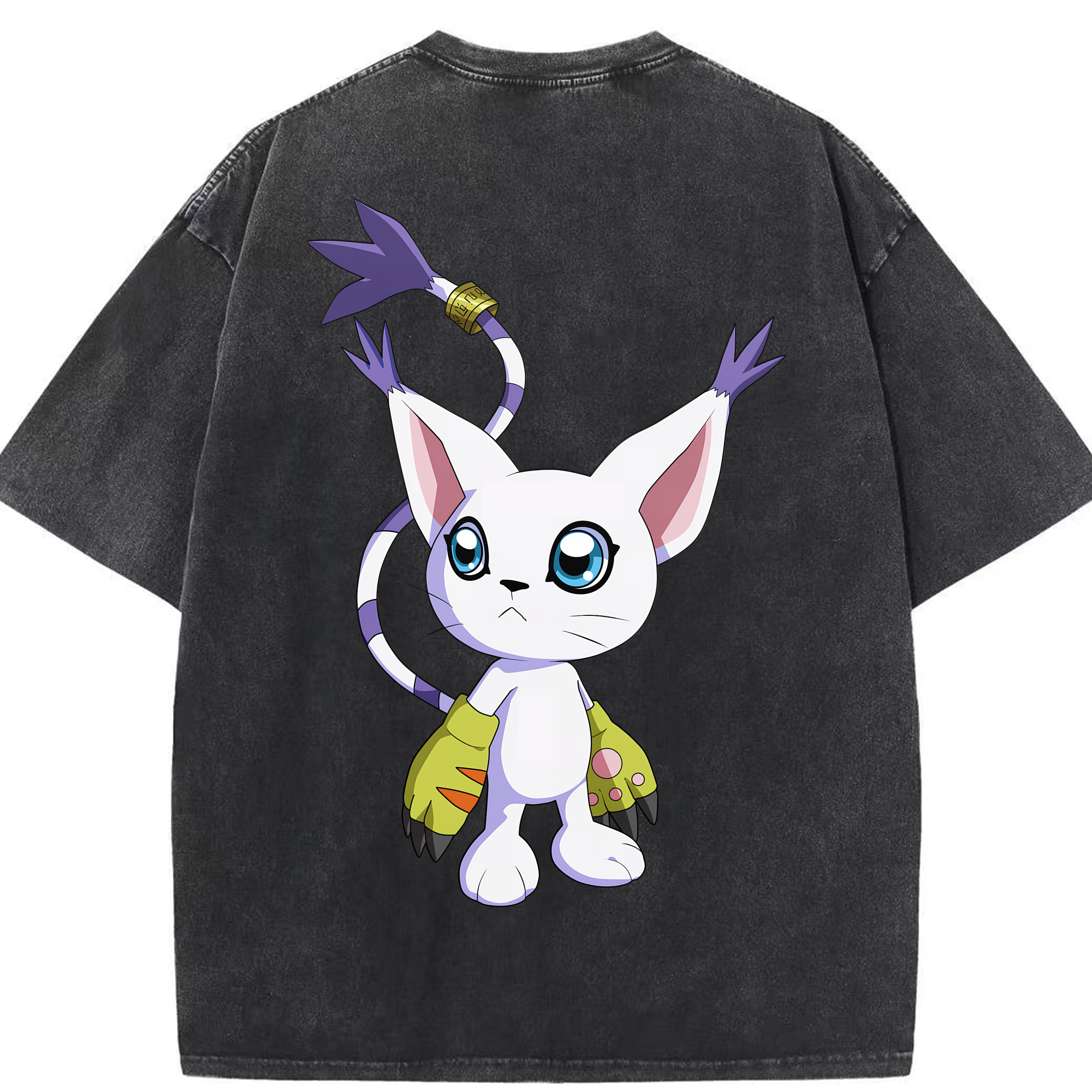 （画像用） Digimon デジタルモンスター/デジモン 綿100% ヴィンテージ風 半袖Tシャツ（背面プリント）