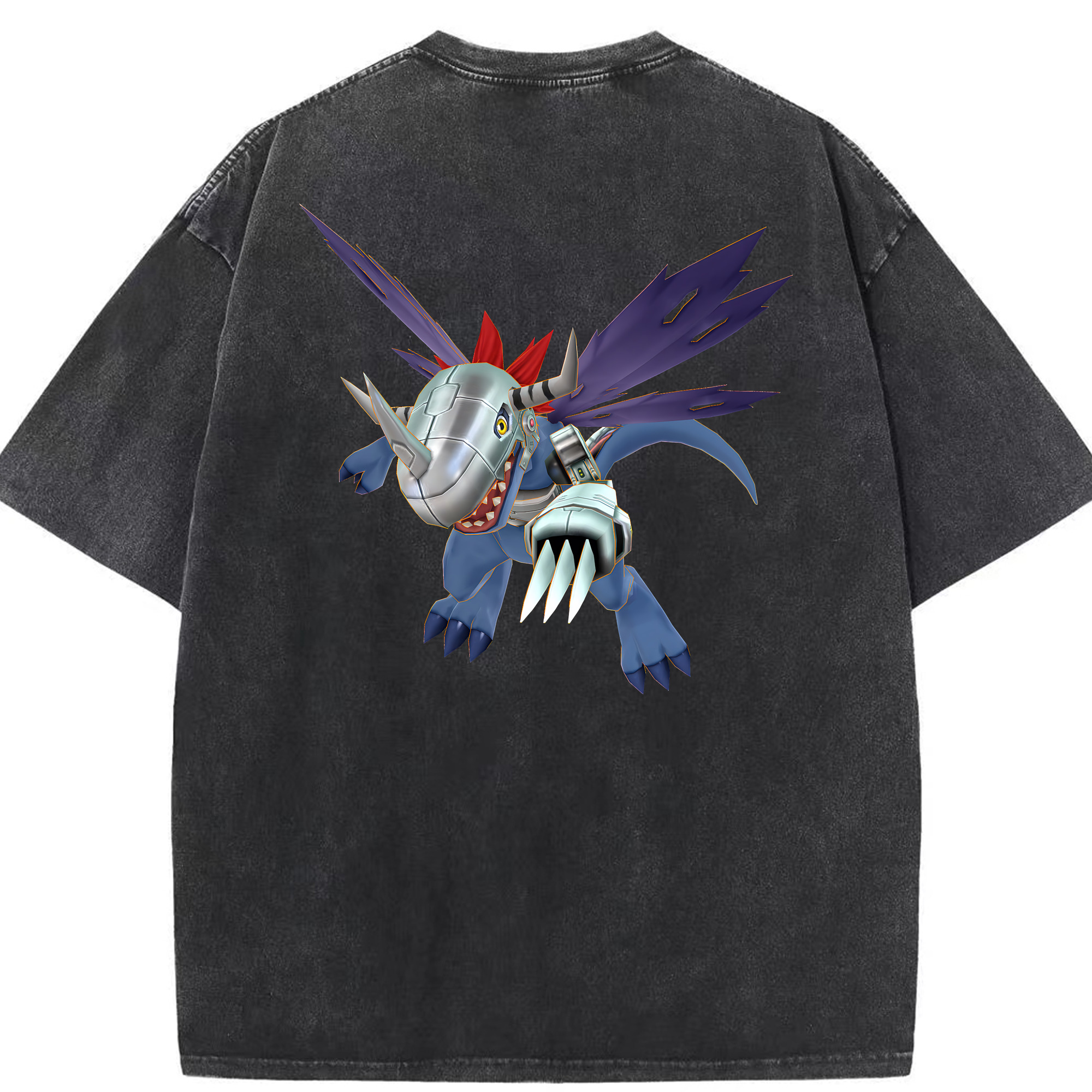 （画像用） Digimon デジタルモンスター/デジモン 綿100% ヴィンテージ風 半袖Tシャツ（背面プリント）