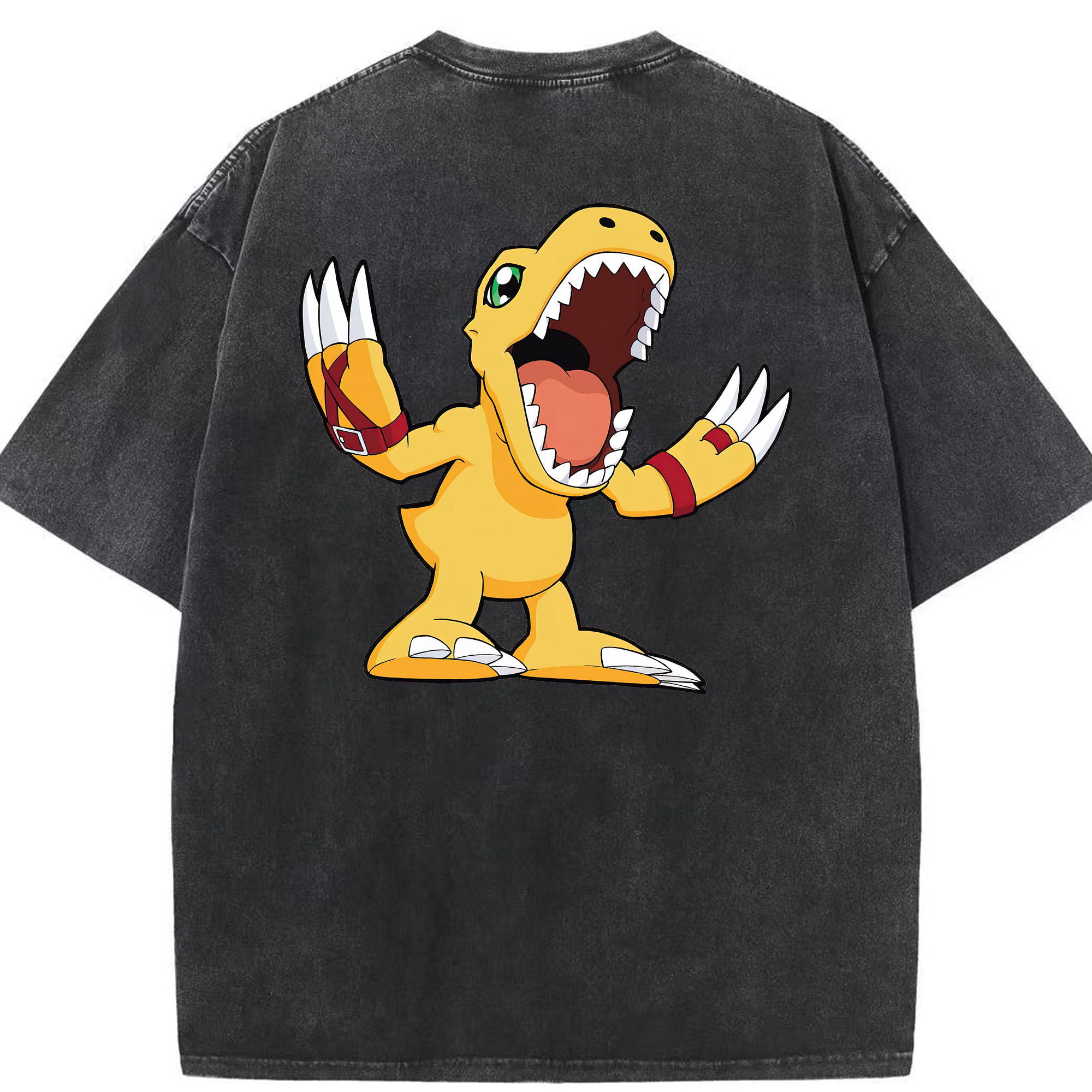 （画像用） Digimon デジタルモンスター/デジモン 綿100% ヴィンテージ風 半袖Tシャツ（背面プリント）