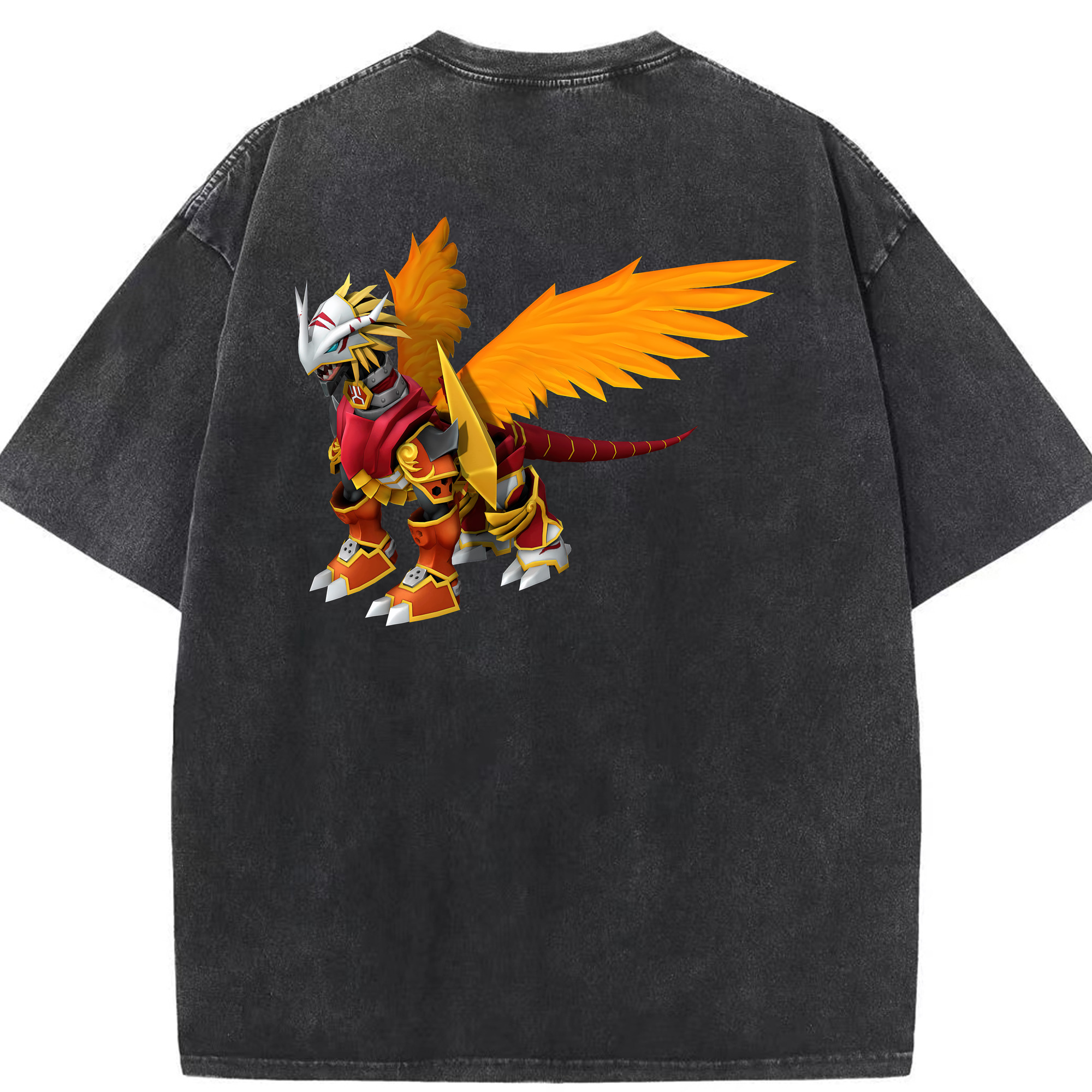 （画像用） Digimon デジタルモンスター/デジモン 綿100% ヴィンテージ風 半袖Tシャツ（背面プリント）