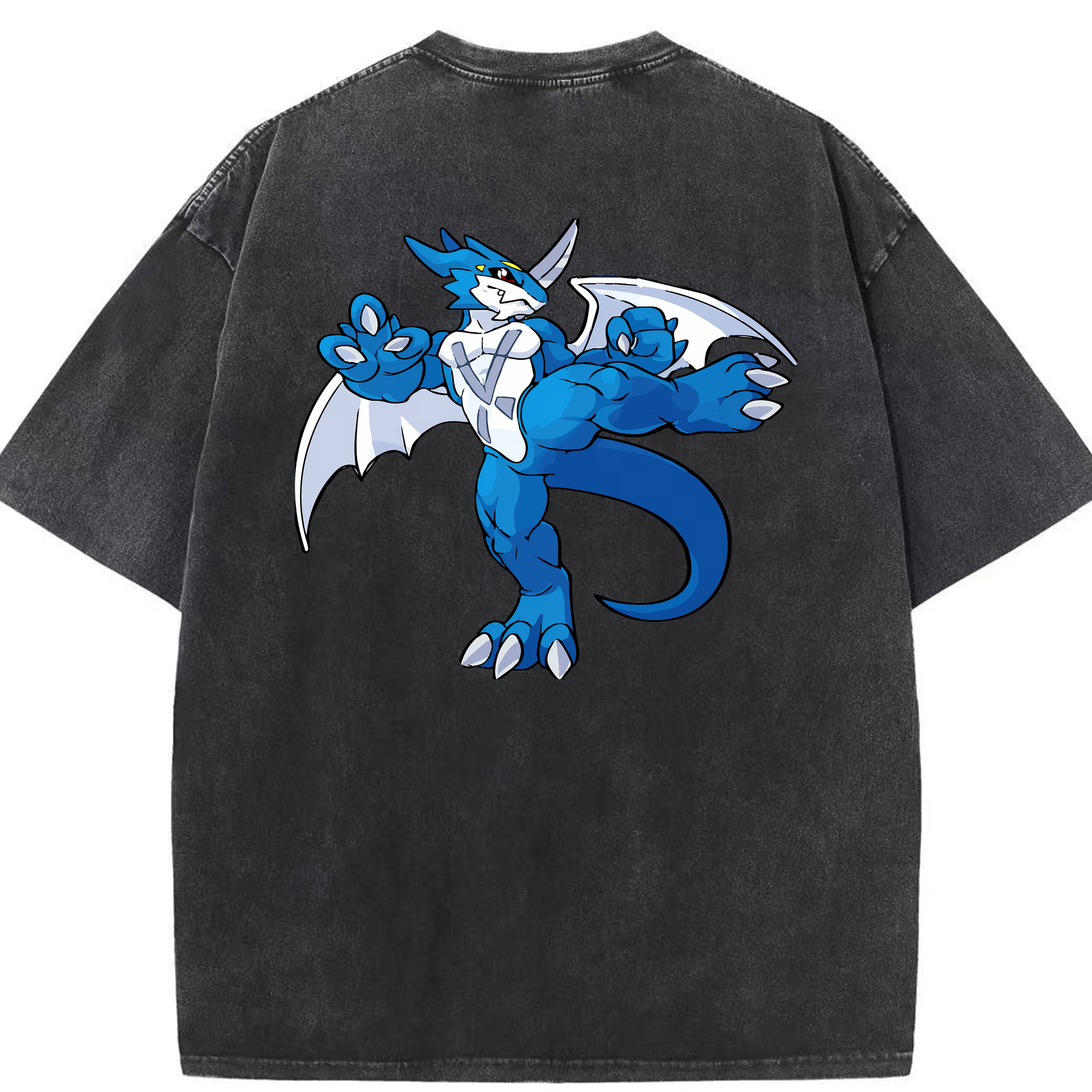 （画像用） Digimon デジタルモンスター/デジモン 綿100% ヴィンテージ風 半袖Tシャツ（背面プリント）