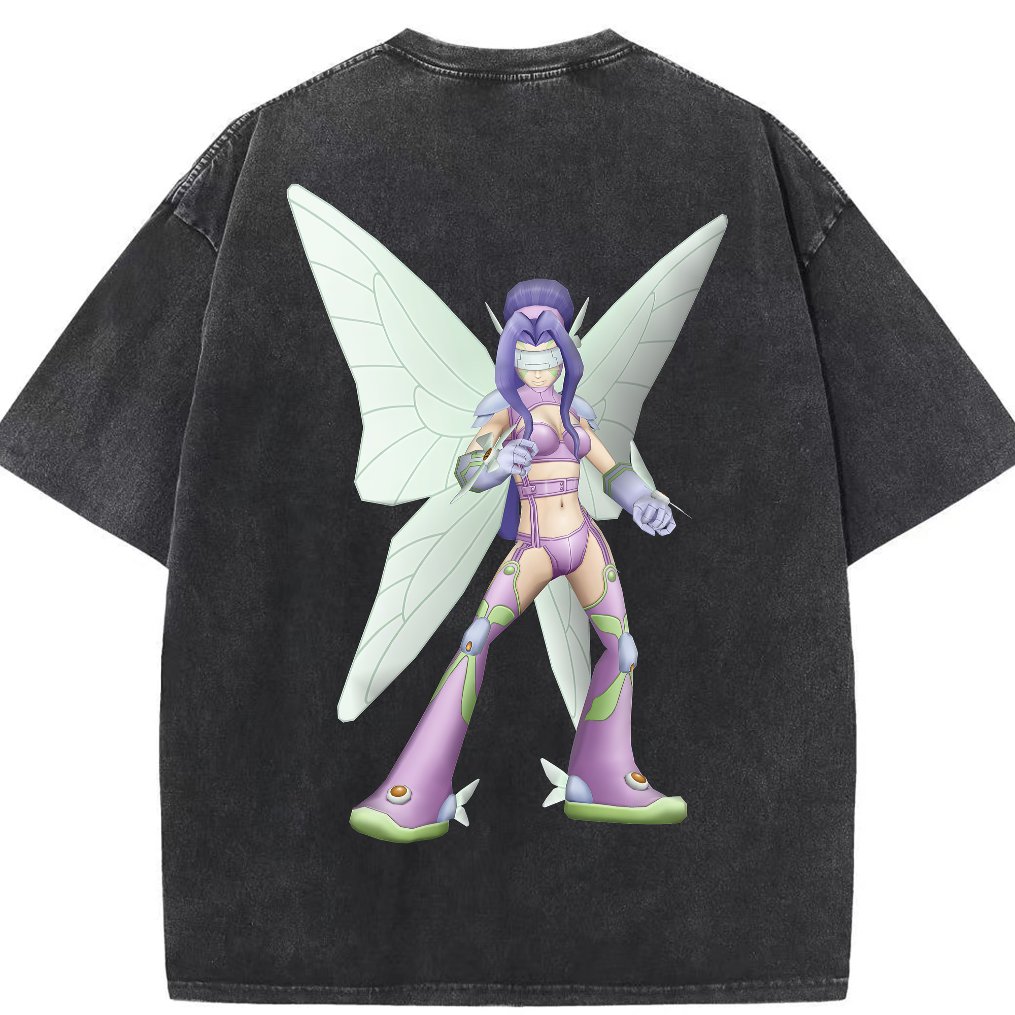 （画像用） Digimon デジタルモンスター/デジモン 綿100% ヴィンテージ風 半袖Tシャツ（背面プリント）