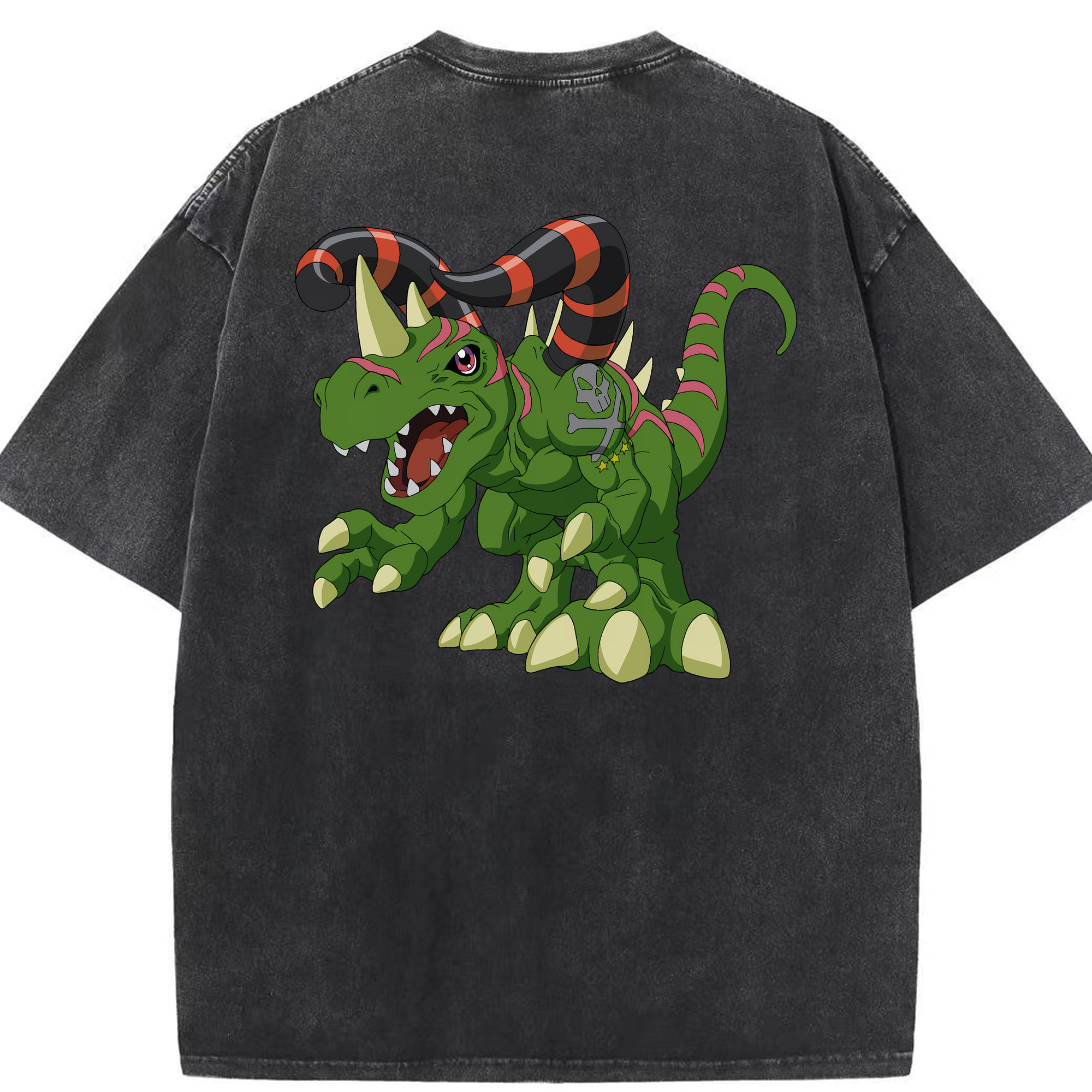 （画像用） Digimon デジタルモンスター/デジモン 綿100% ヴィンテージ風 半袖Tシャツ（背面プリント）