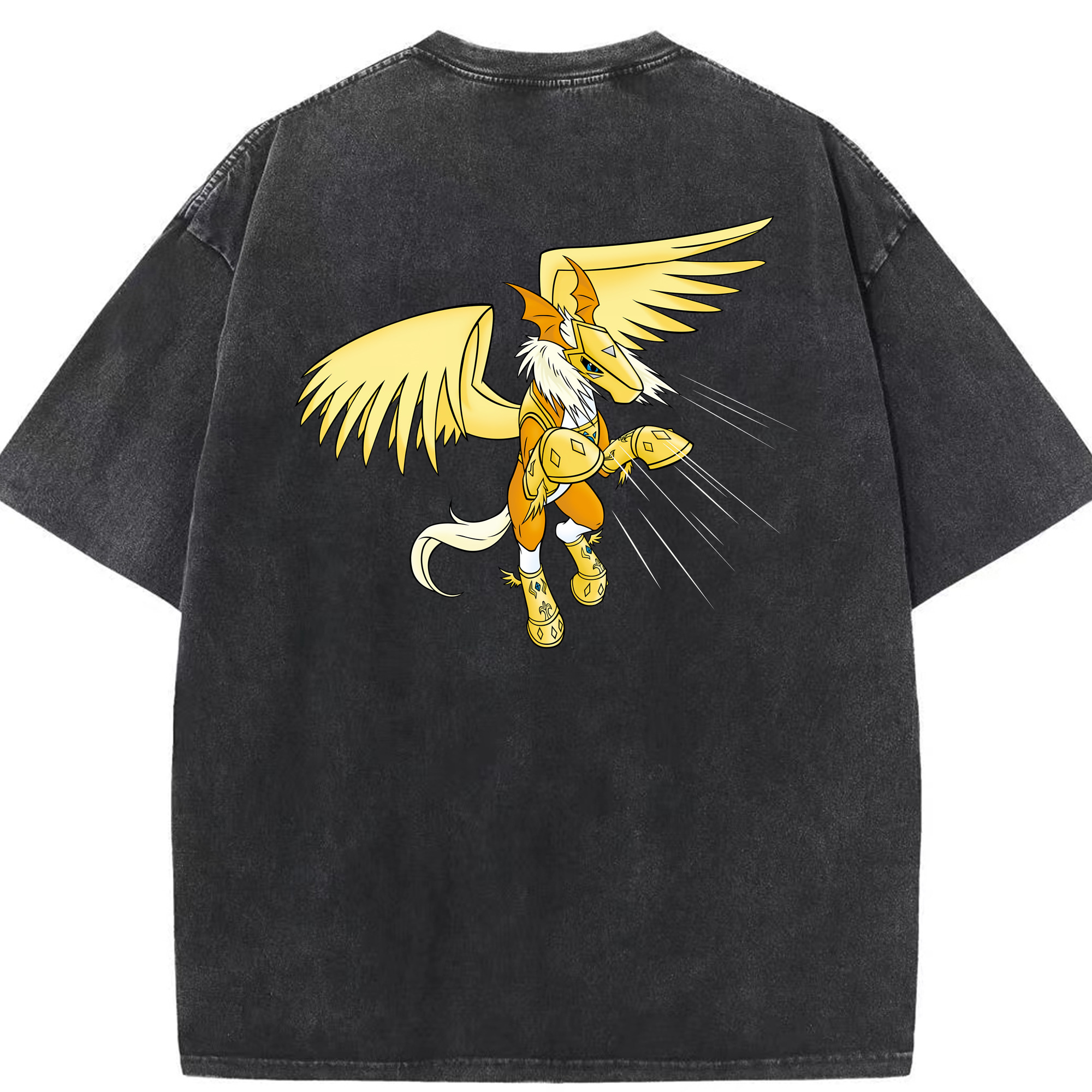 （画像用） Digimon デジタルモンスター/デジモン 綿100% ヴィンテージ風 半袖Tシャツ（背面プリント）