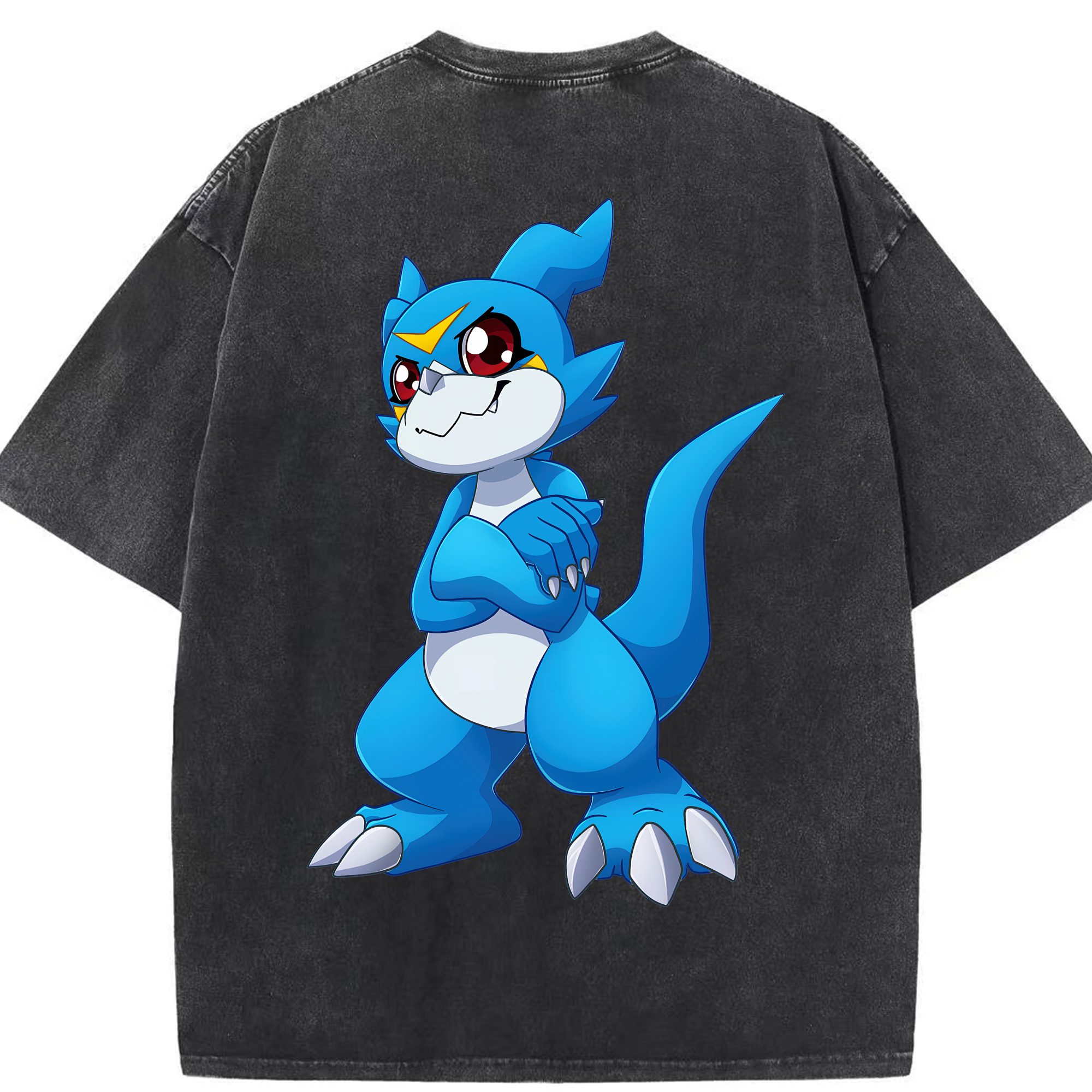 （画像用） Digimon デジタルモンスター/デジモン 綿100% ヴィンテージ風 半袖Tシャツ（背面プリント）