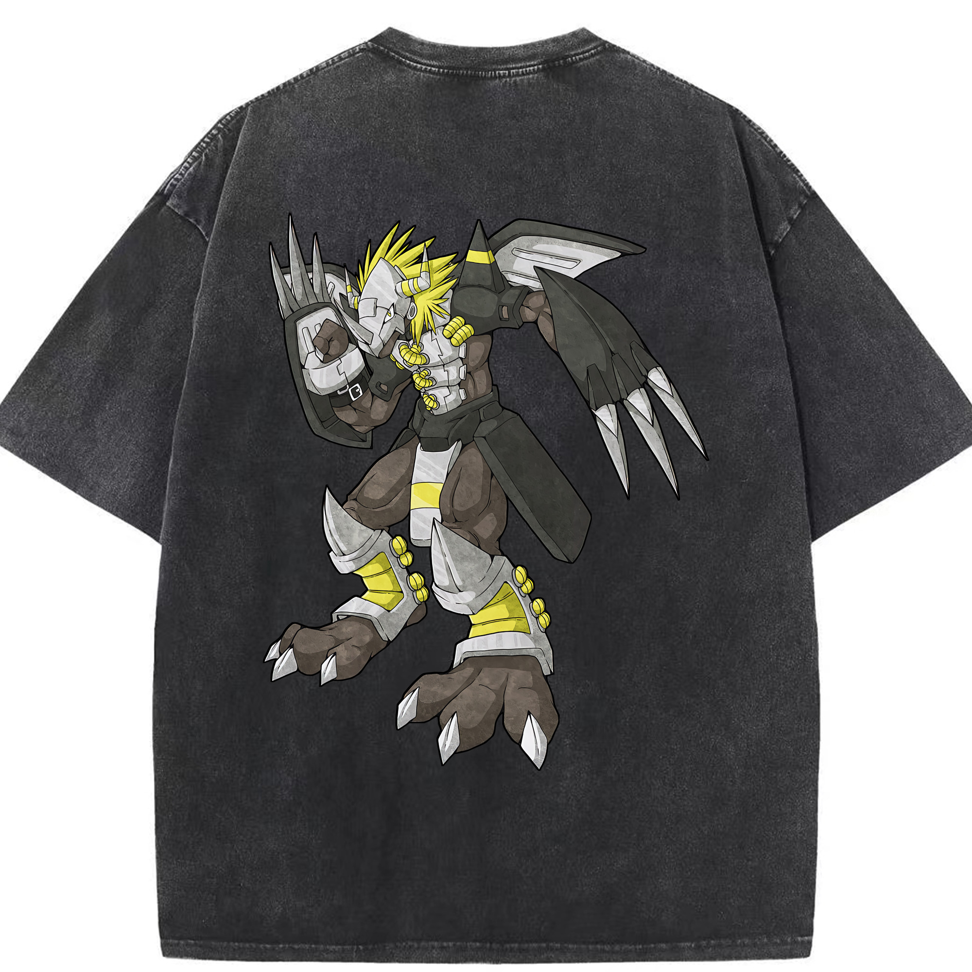 （画像用） Digimon デジタルモンスター/デジモン 綿100% ヴィンテージ風 半袖Tシャツ（背面プリント）