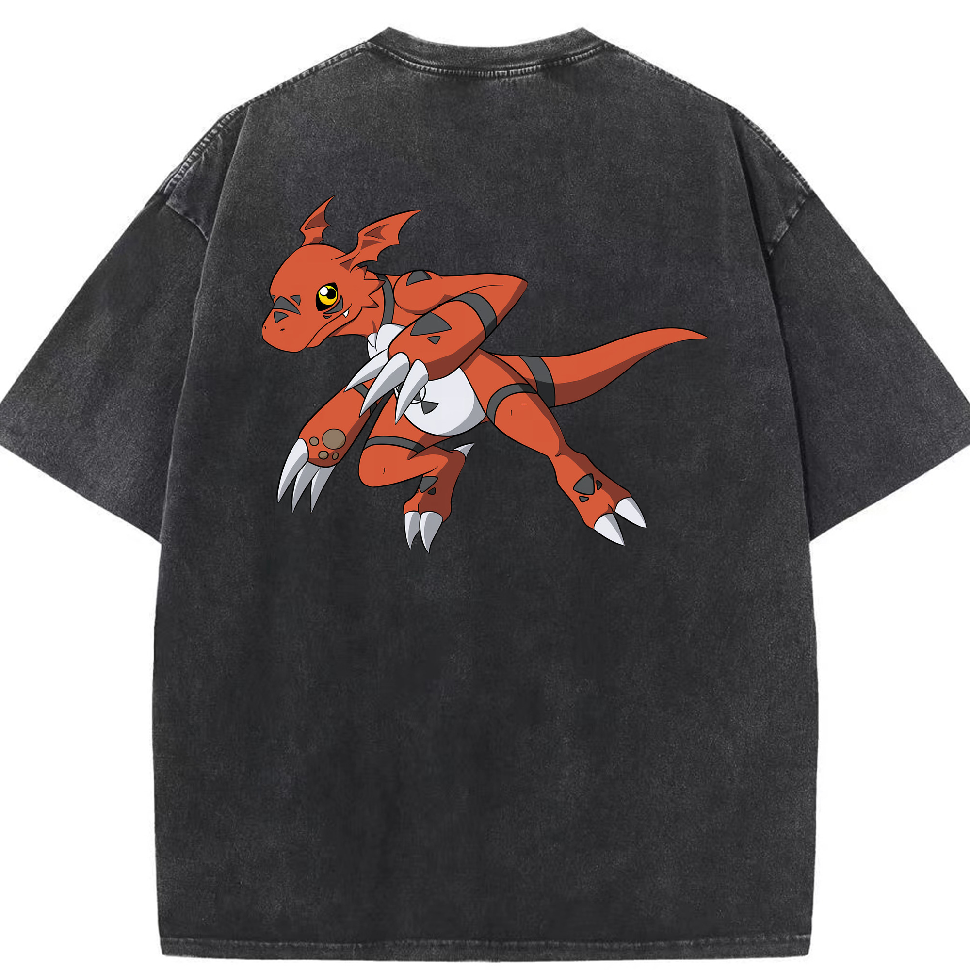（画像用） Digimon デジタルモンスター/デジモン 綿100% ヴィンテージ風 半袖Tシャツ（背面プリント）
