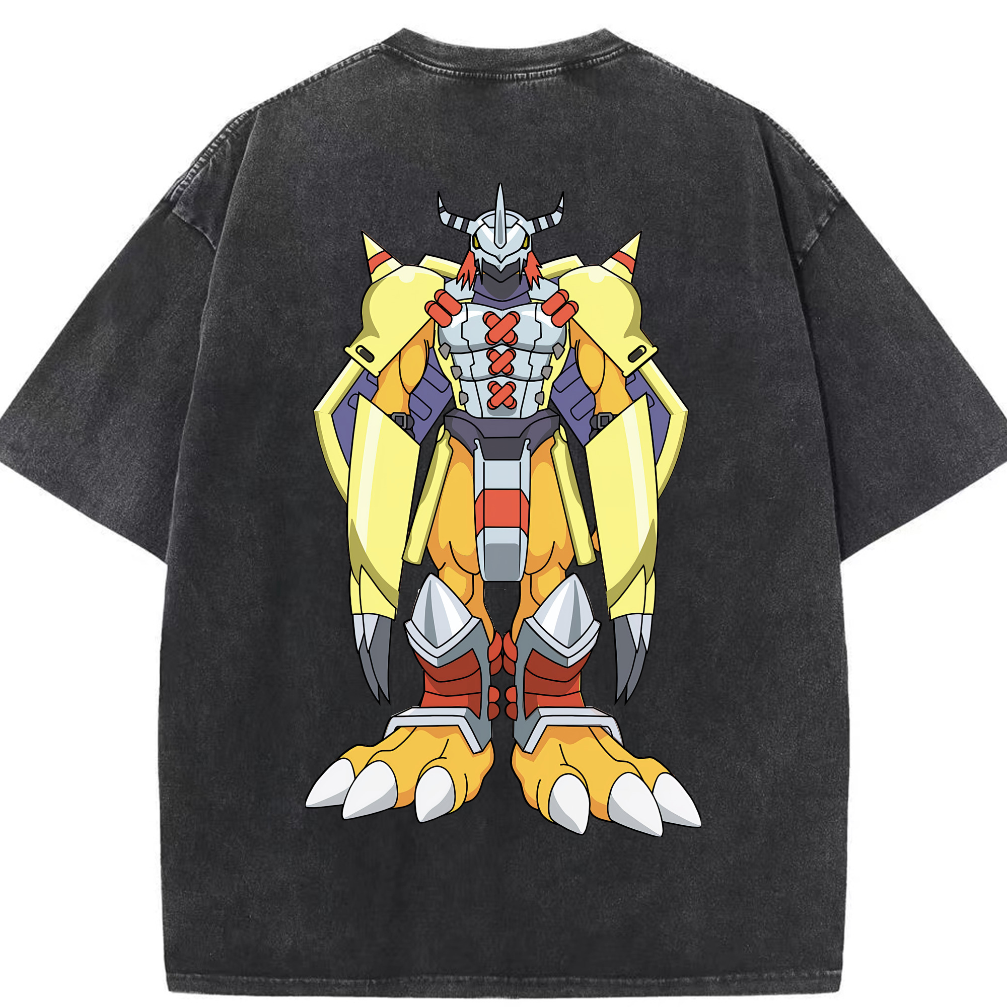 （画像用） Digimon デジタルモンスター/デジモン 綿100% ヴィンテージ風 半袖Tシャツ（背面プリント）