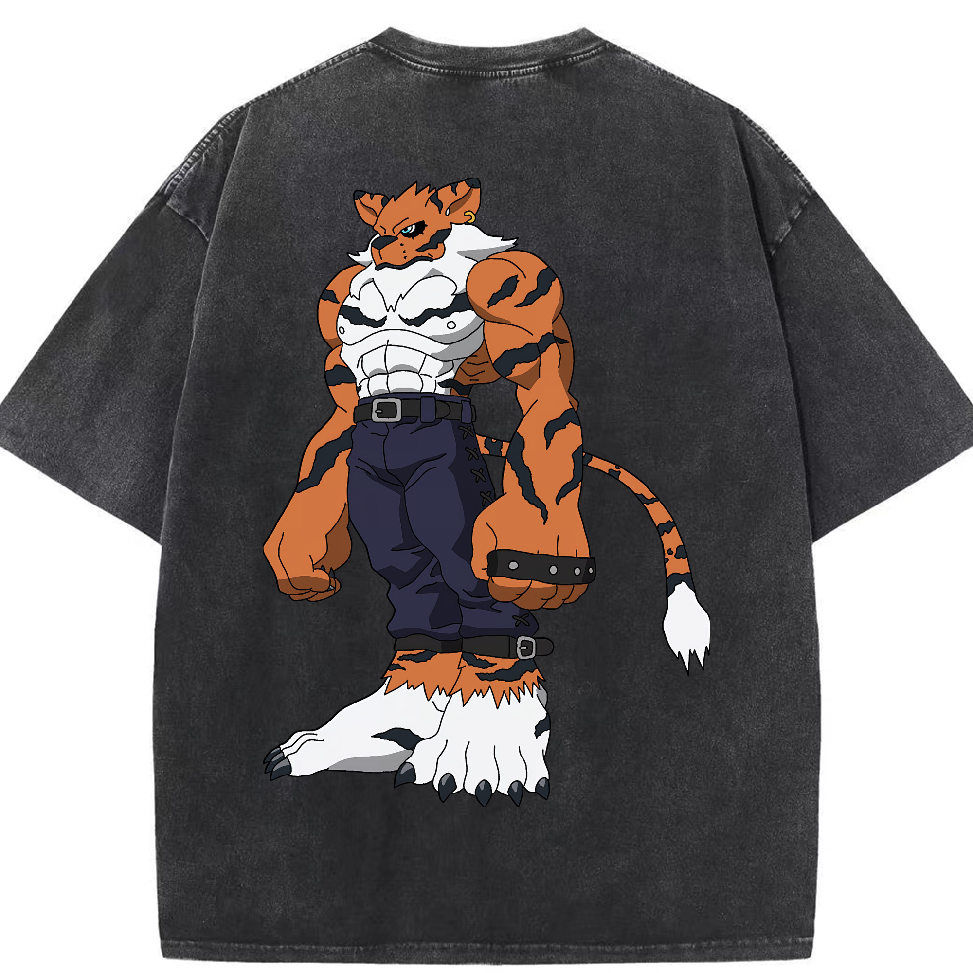 （画像用） Digimon デジタルモンスター/デジモン 綿100% ヴィンテージ風 半袖Tシャツ（背面プリント）