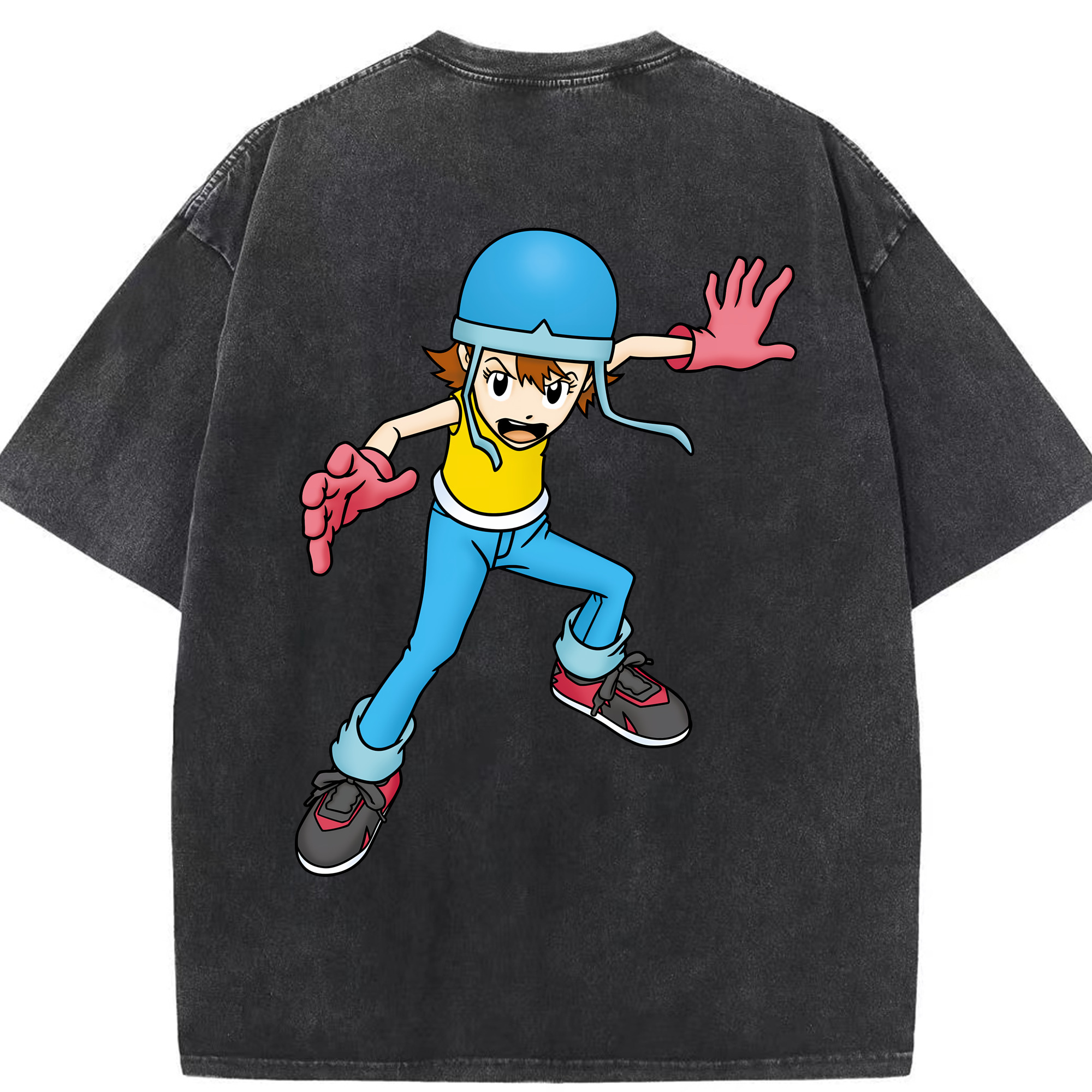 （画像用） Digimon デジタルモンスター/デジモン 綿100% ヴィンテージ風 半袖Tシャツ（背面プリント）