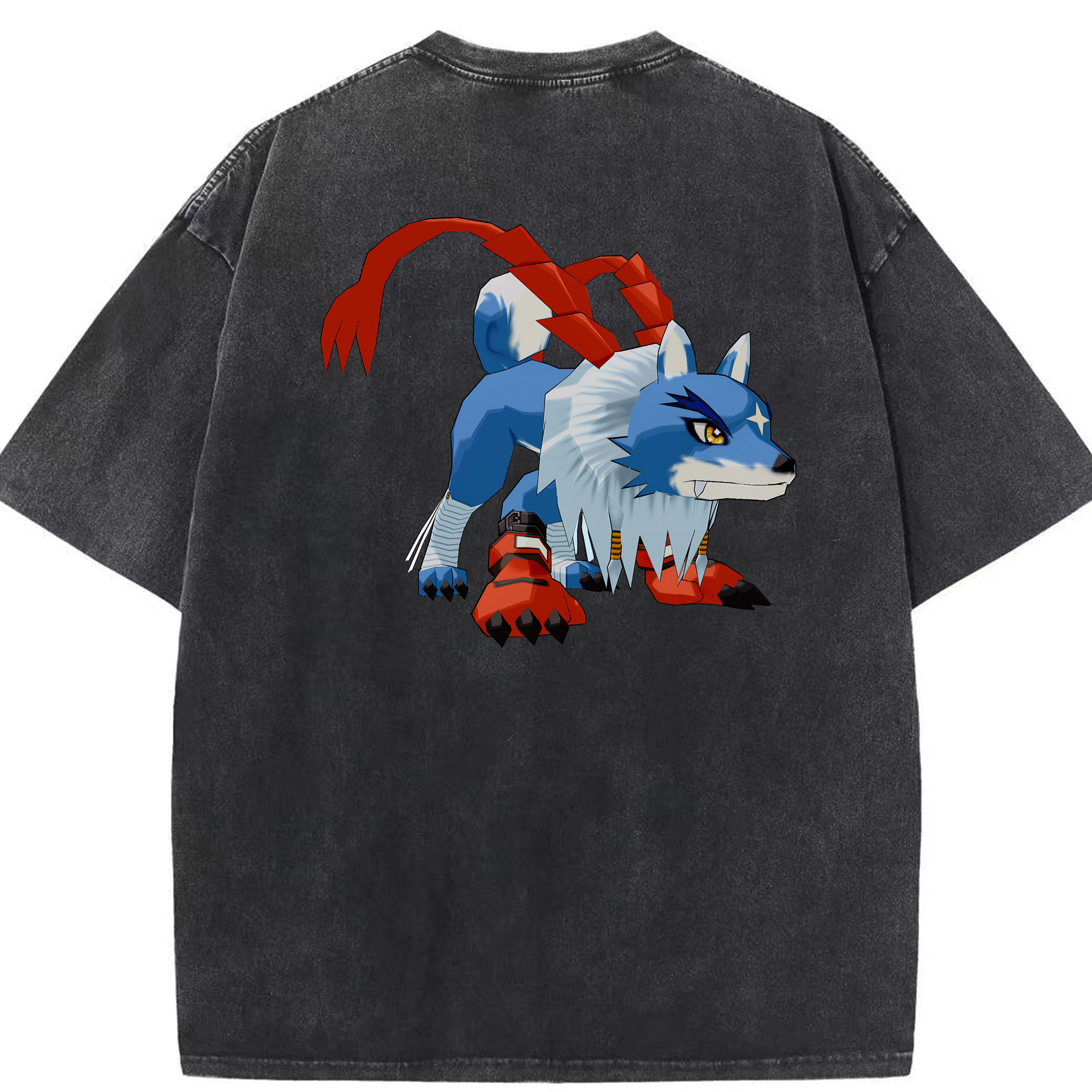 （画像用） Digimon デジタルモンスター/デジモン 綿100% ヴィンテージ風 半袖Tシャツ（背面プリント）