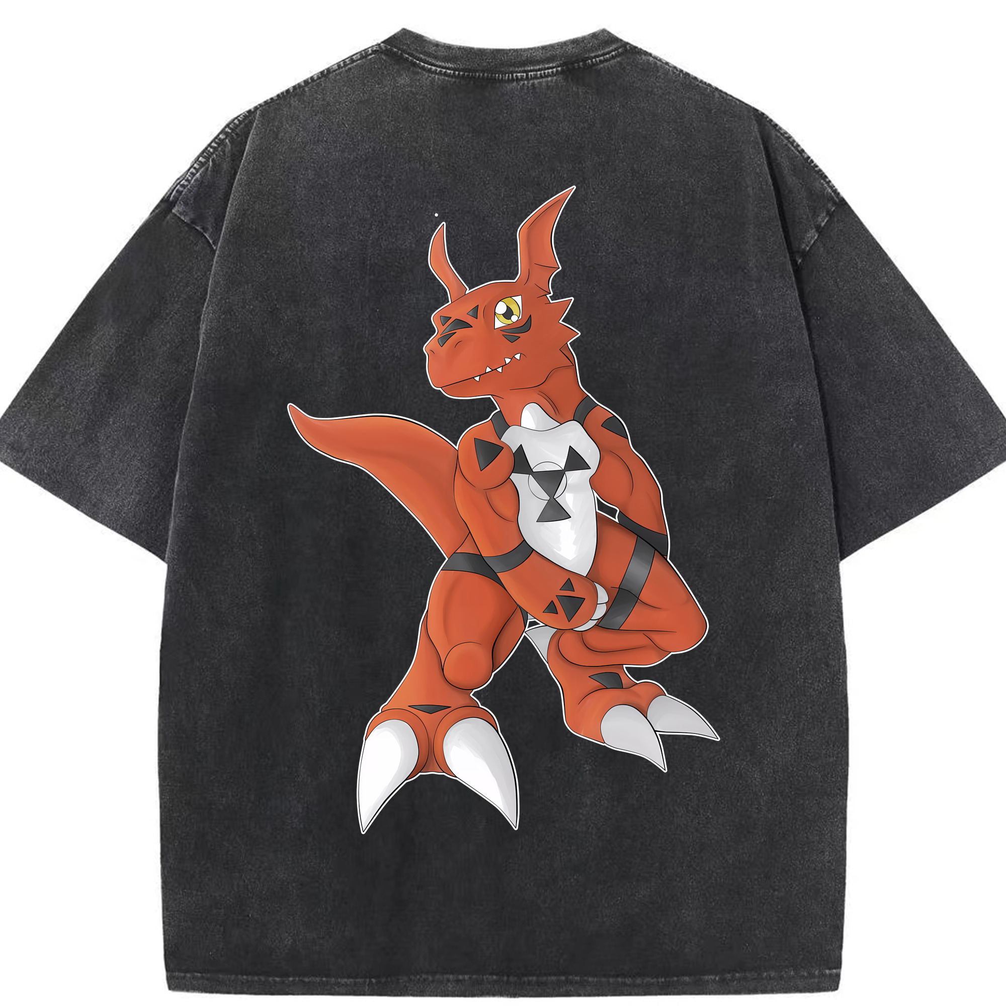 （画像用） Digimon デジタルモンスター/デジモン 綿100% ヴィンテージ風 半袖Tシャツ（背面プリント）