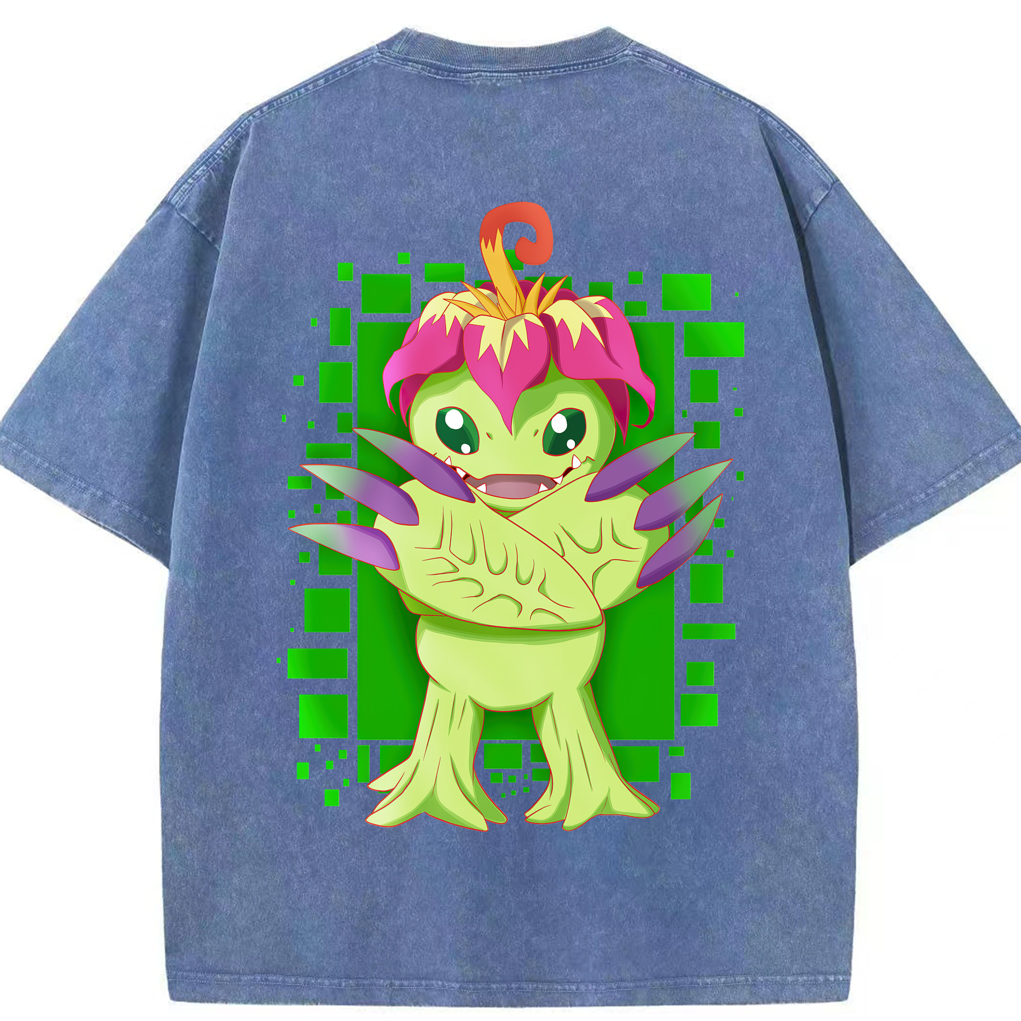 （画像用） Digimon デジタルモンスター/デジモン 綿100% ヴィンテージ風 半袖Tシャツ（背面プリント）