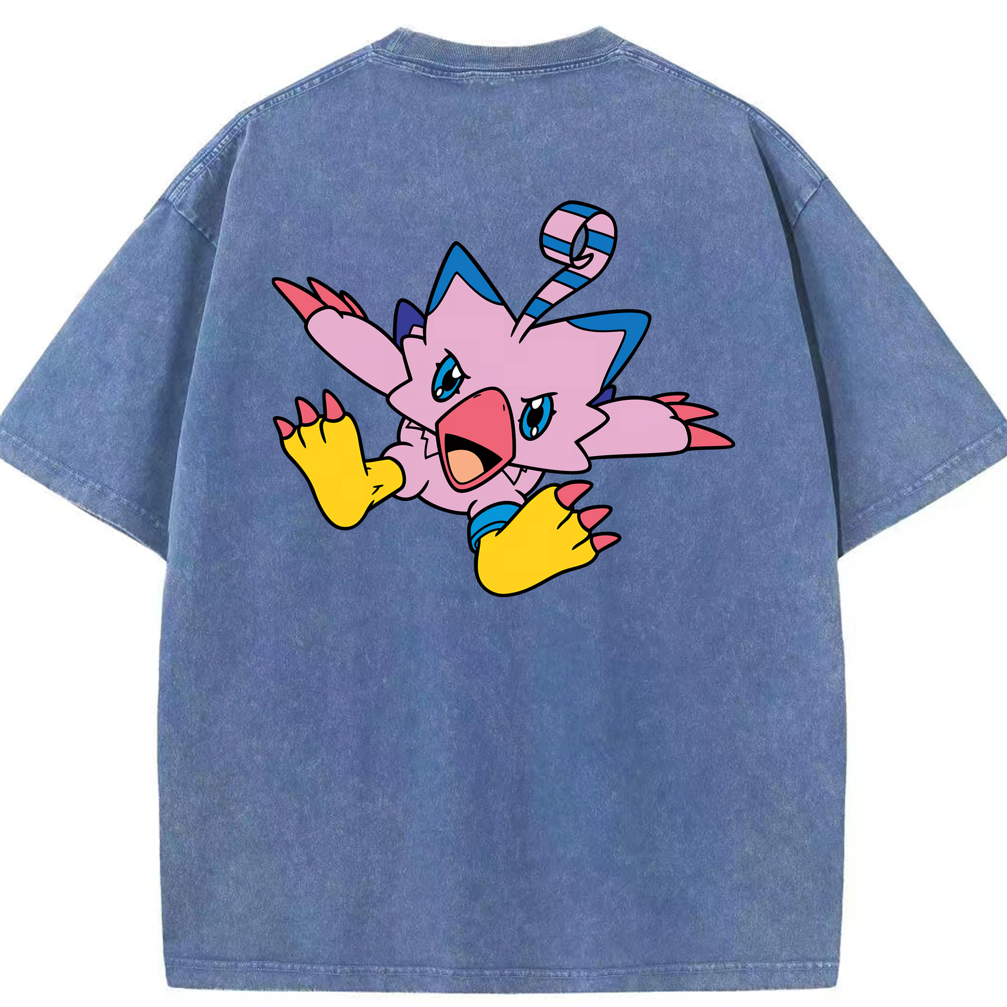 （画像用） Digimon デジタルモンスター/デジモン 綿100% ヴィンテージ風 半袖Tシャツ（背面プリント）
