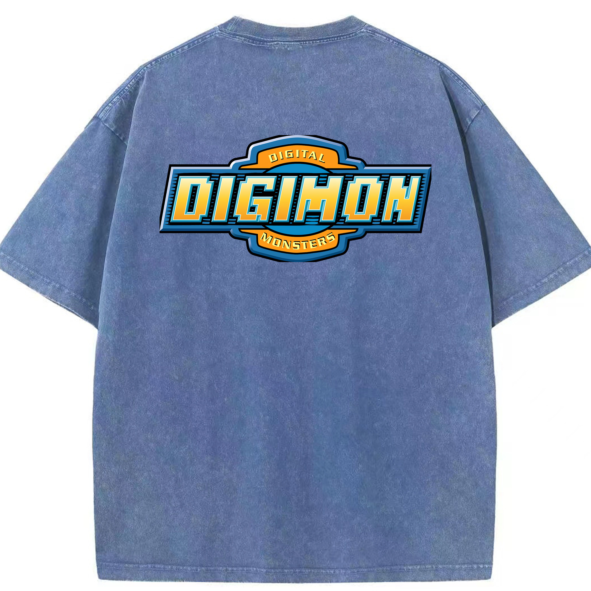 （画像用） Digimon デジタルモンスター/デジモン 綿100% ヴィンテージ風 半袖Tシャツ（背面プリント）