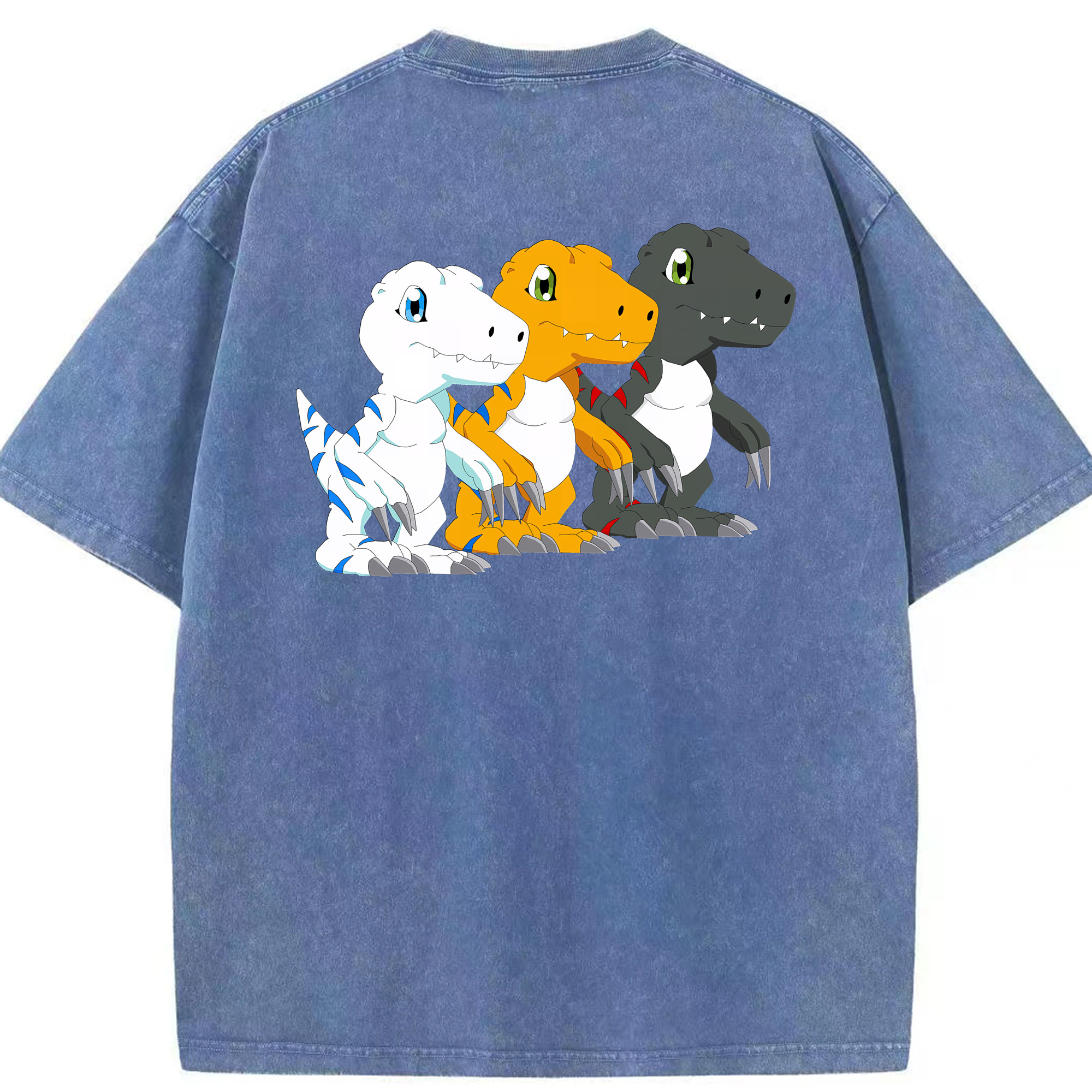 （画像用） Digimon デジタルモンスター/デジモン 綿100% ヴィンテージ風 半袖Tシャツ（背面プリント）