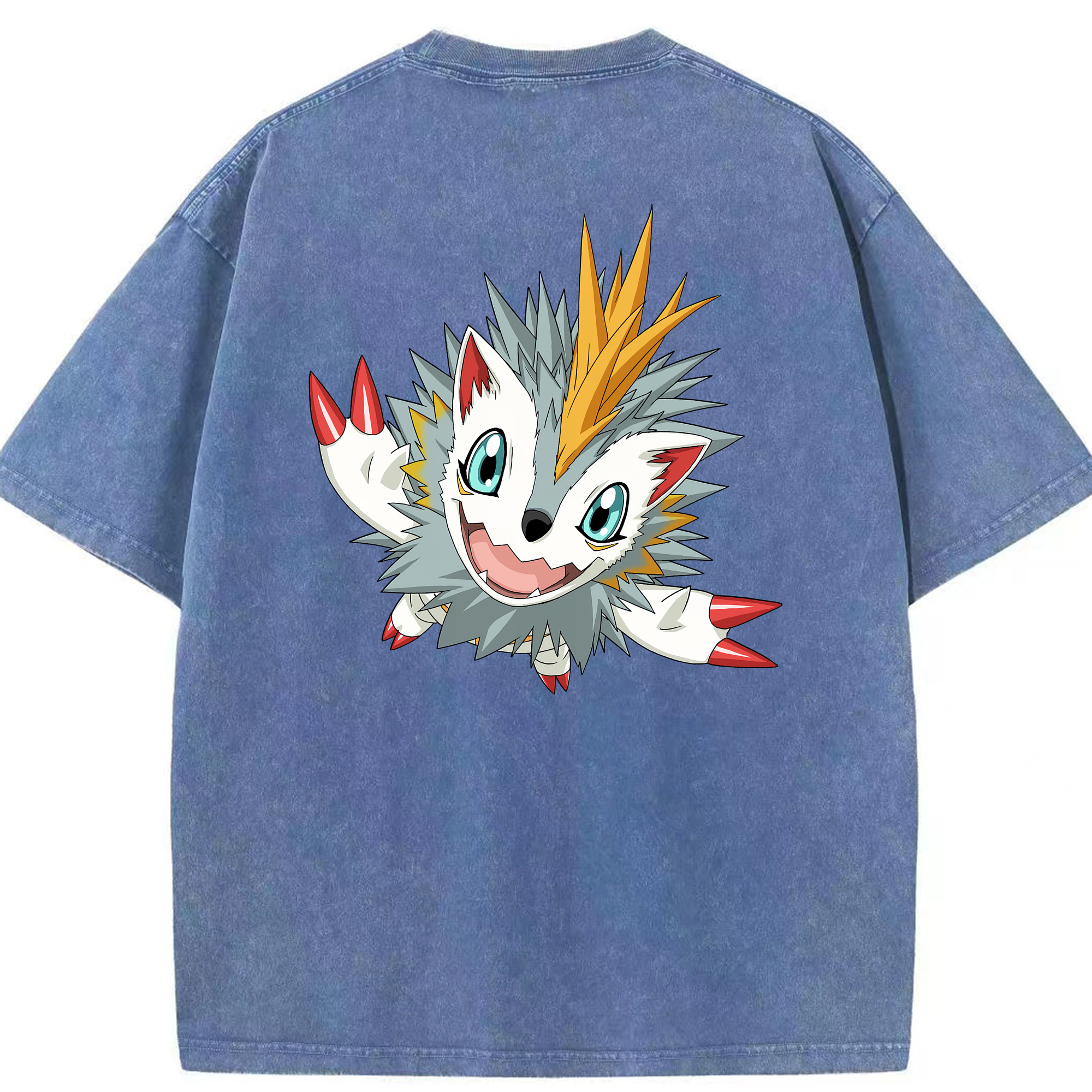 （画像用） Digimon デジタルモンスター/デジモン 綿100% ヴィンテージ風 半袖Tシャツ（背面プリント）