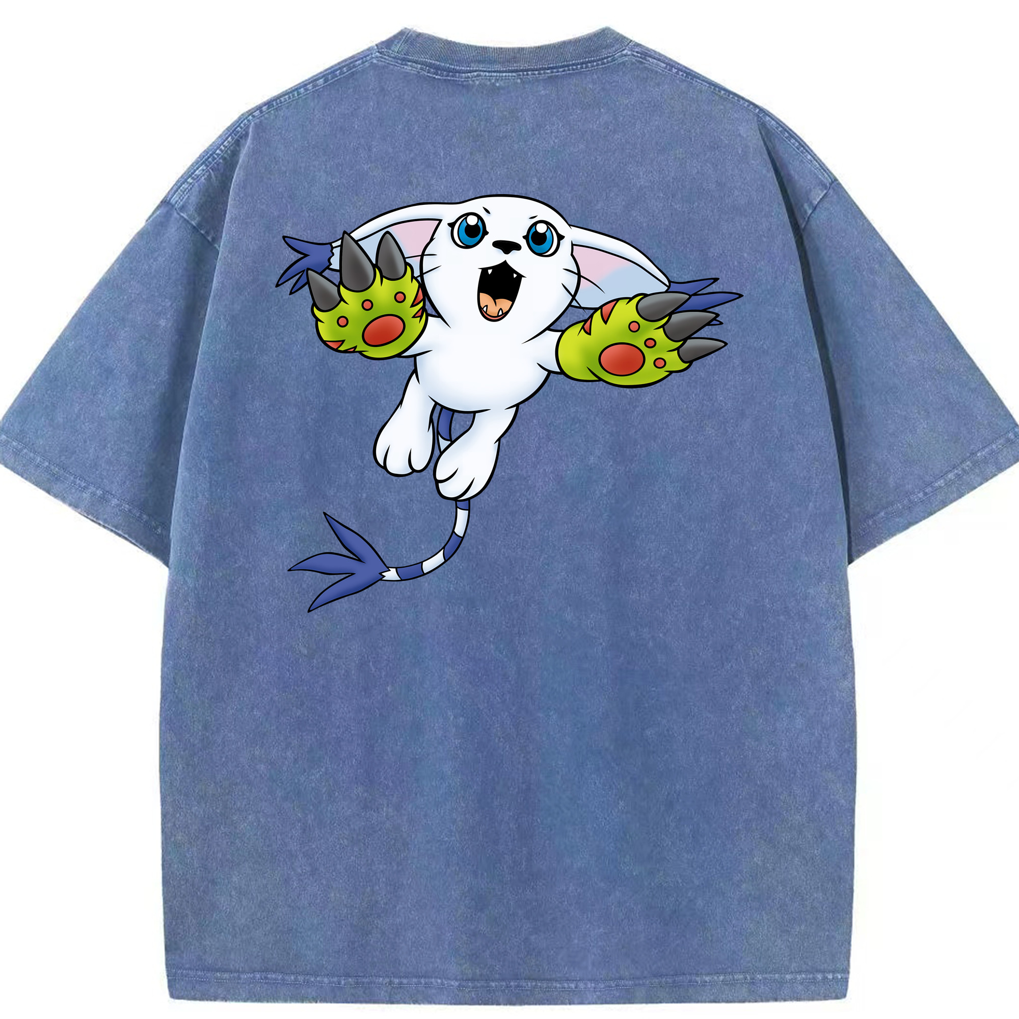 （画像用） Digimon デジタルモンスター/デジモン 綿100% ヴィンテージ風 半袖Tシャツ（背面プリント）
