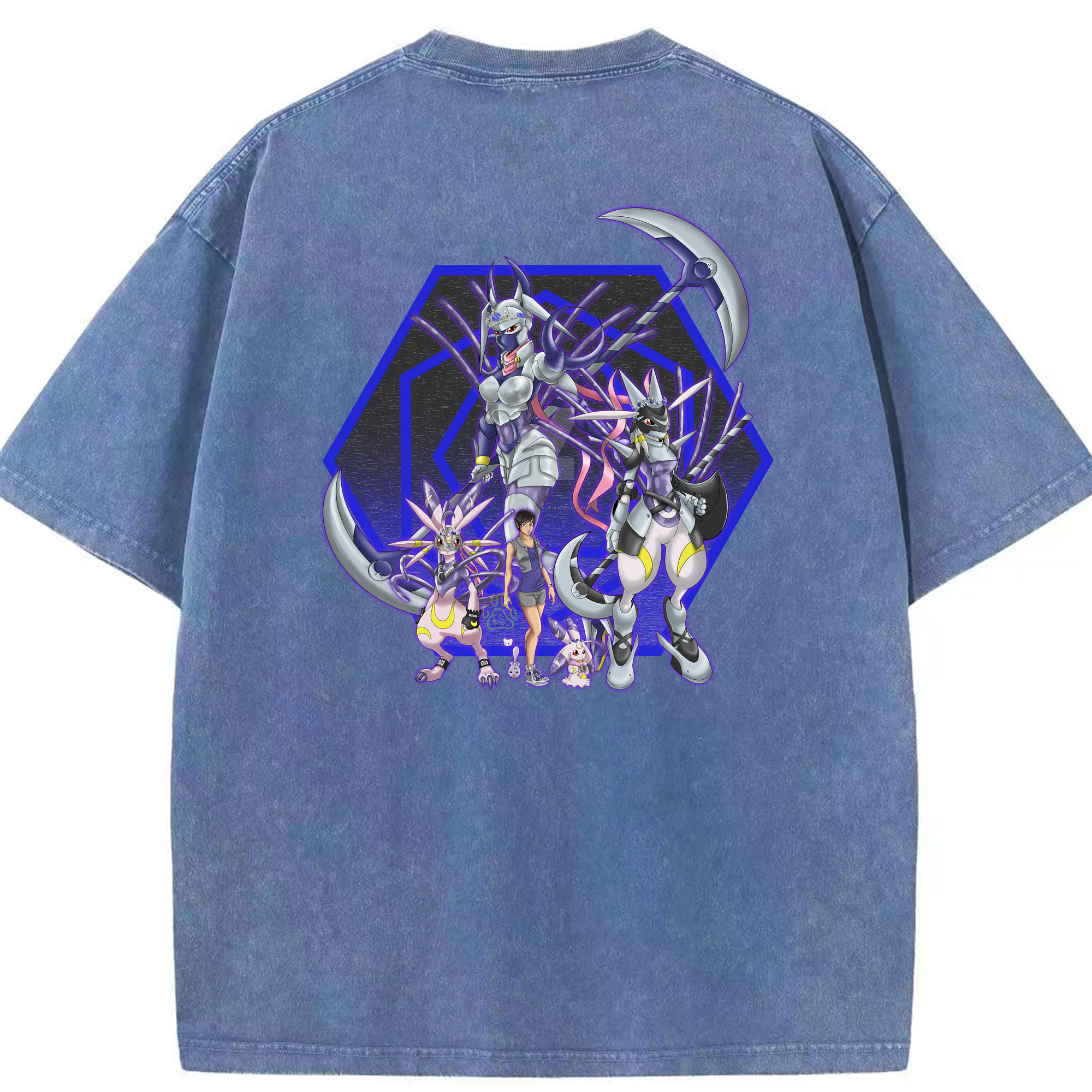 （画像用） Digimon デジタルモンスター/デジモン 綿100% ヴィンテージ風 半袖Tシャツ（背面プリント）