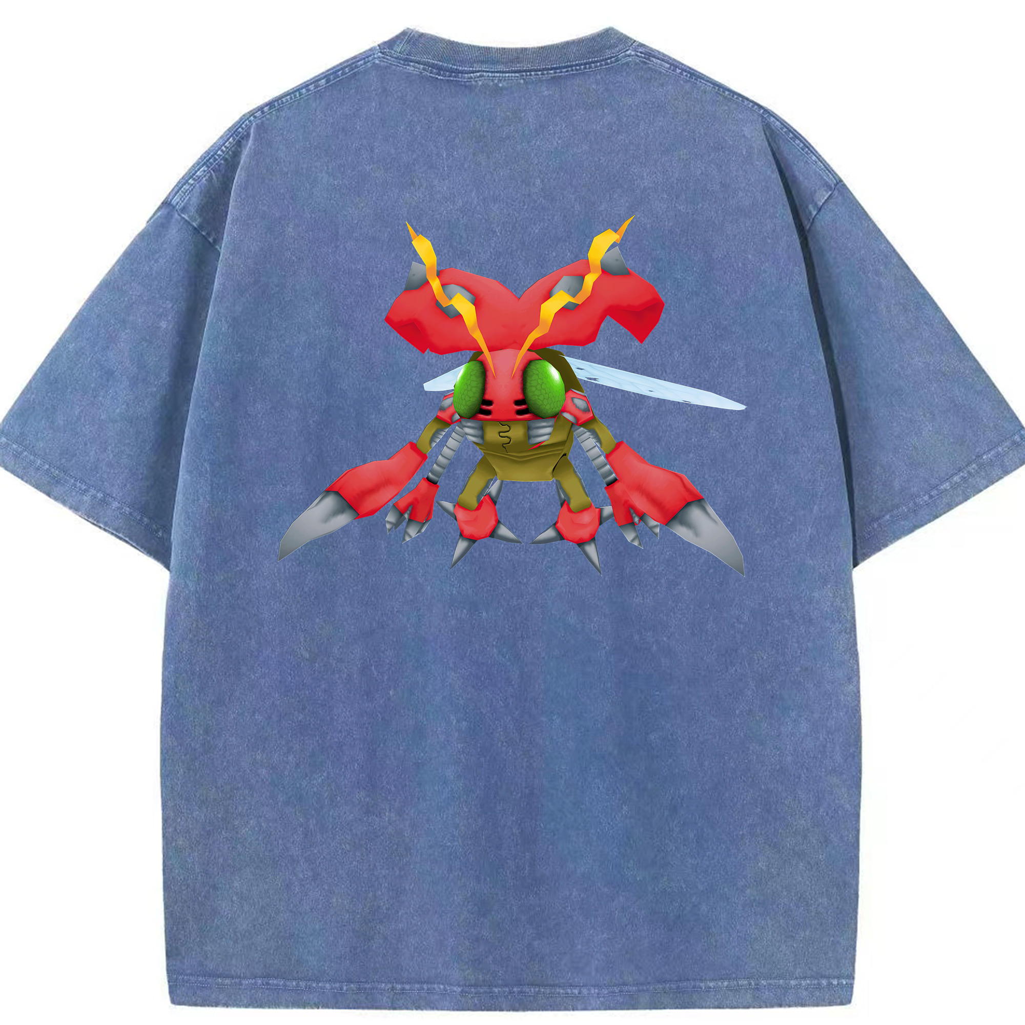 （画像用） Digimon デジタルモンスター/デジモン 綿100% ヴィンテージ風 半袖Tシャツ（背面プリント）