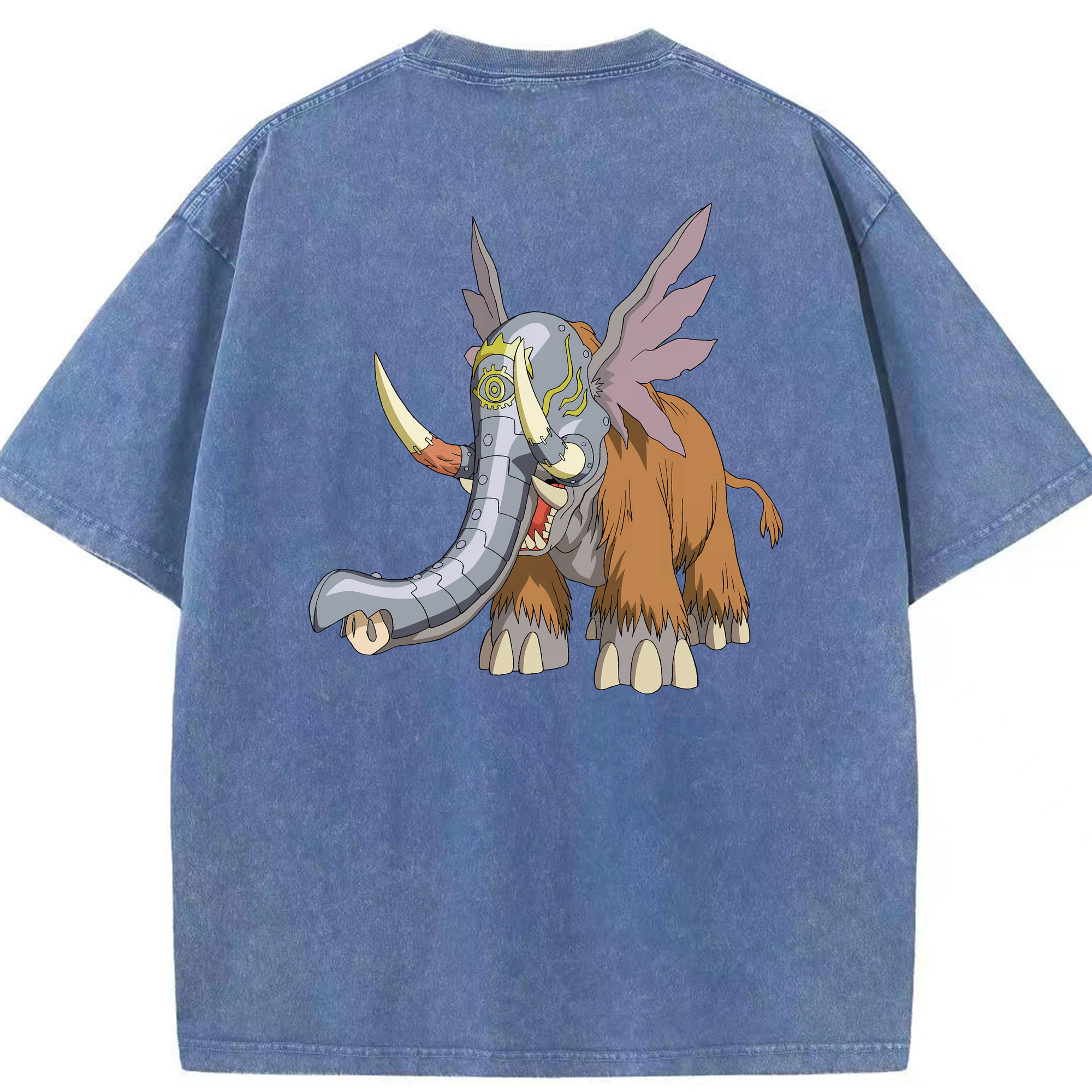 （画像用） Digimon デジタルモンスター/デジモン 綿100% ヴィンテージ風 半袖Tシャツ（背面プリント）