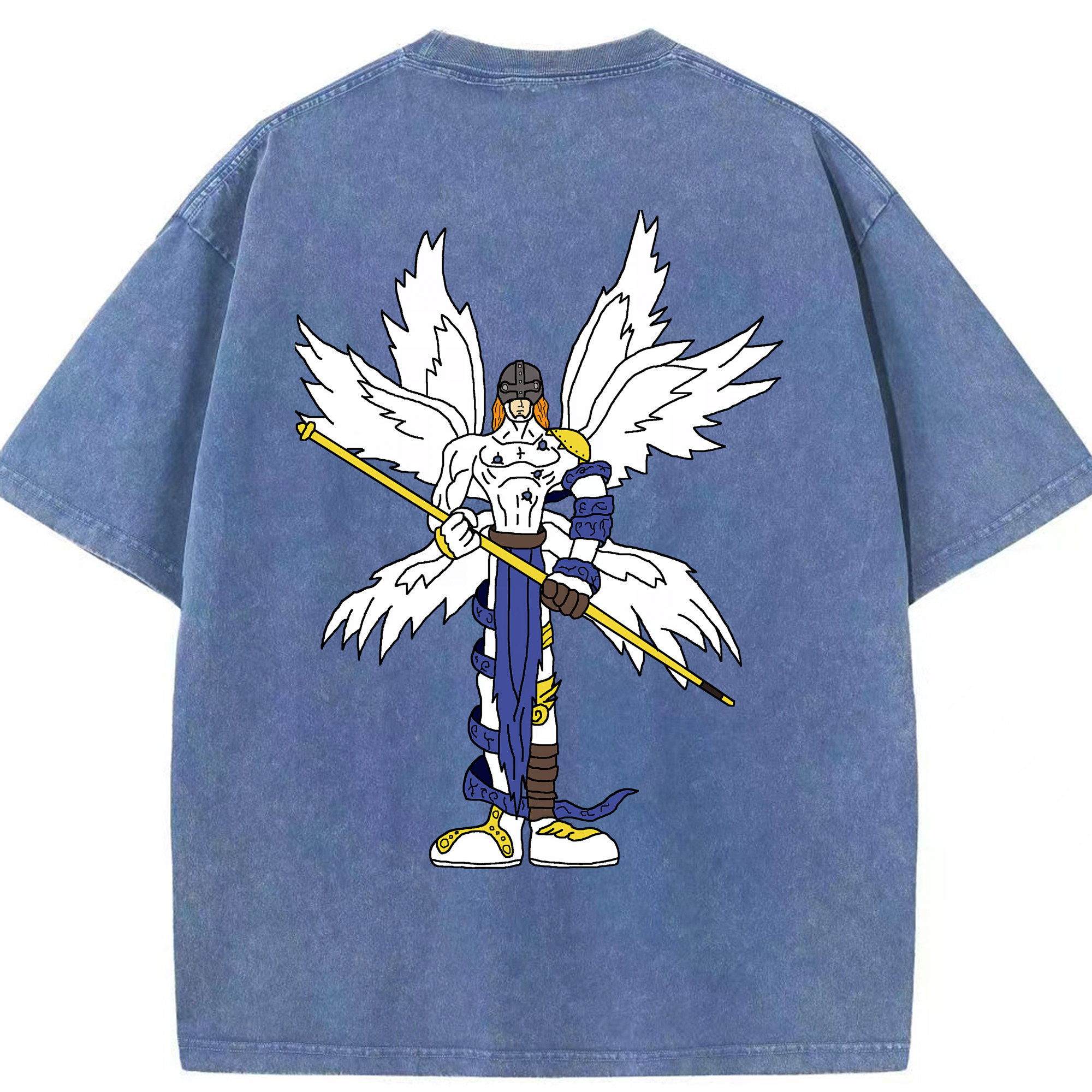 （画像用） Digimon デジタルモンスター/デジモン 綿100% ヴィンテージ風 半袖Tシャツ（背面プリント）