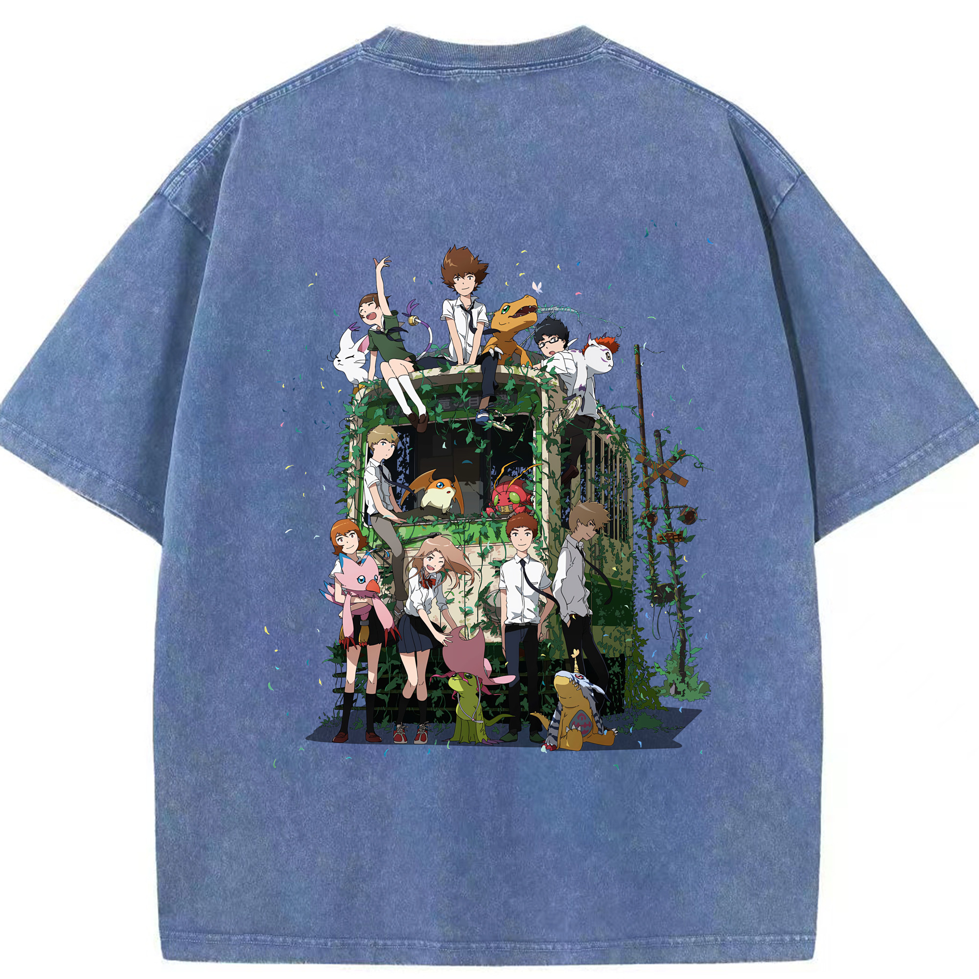 （画像用） Digimon デジタルモンスター/デジモン 綿100% ヴィンテージ風 半袖Tシャツ（背面プリント）