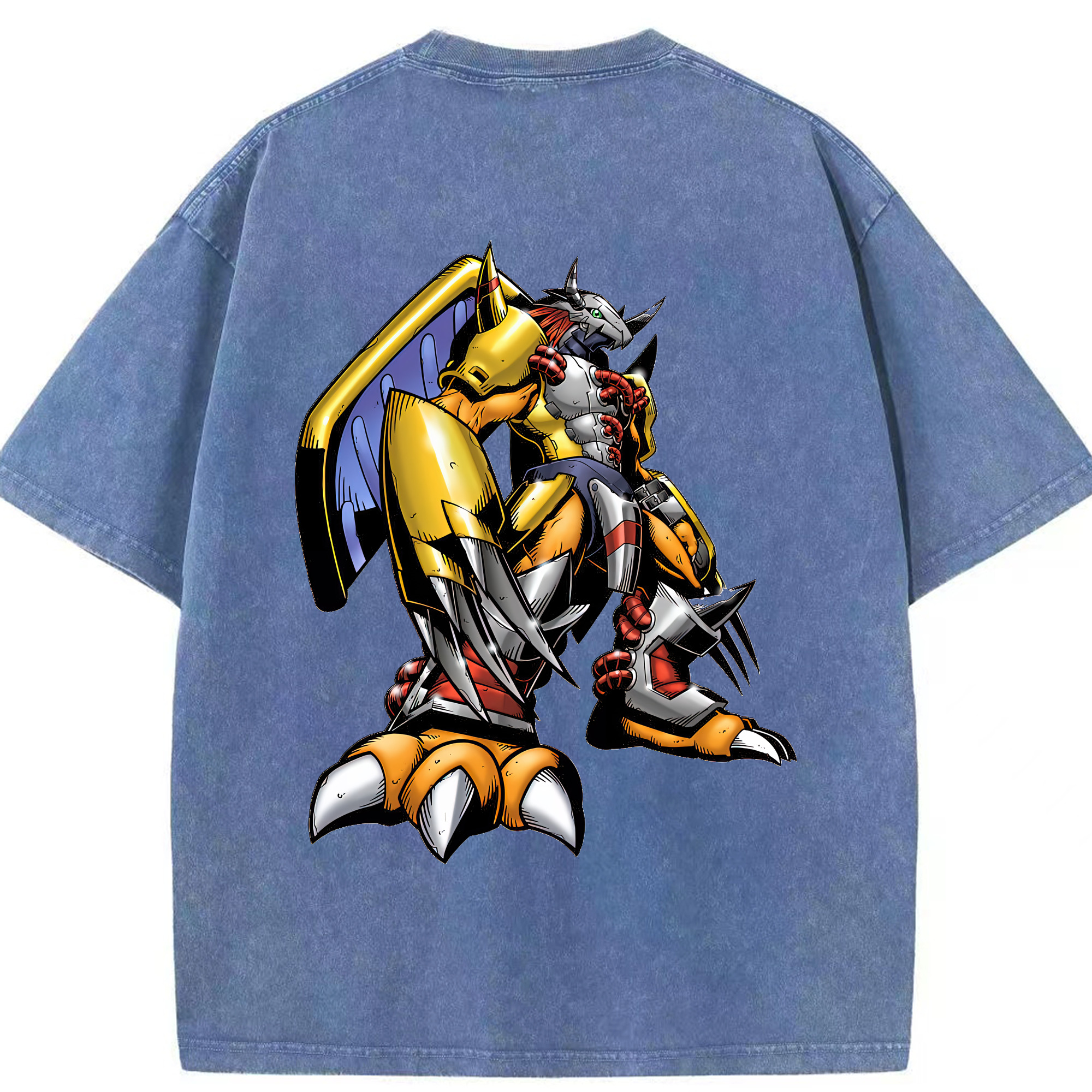 （画像用） Digimon デジタルモンスター/デジモン 綿100% ヴィンテージ風 半袖Tシャツ（背面プリント）