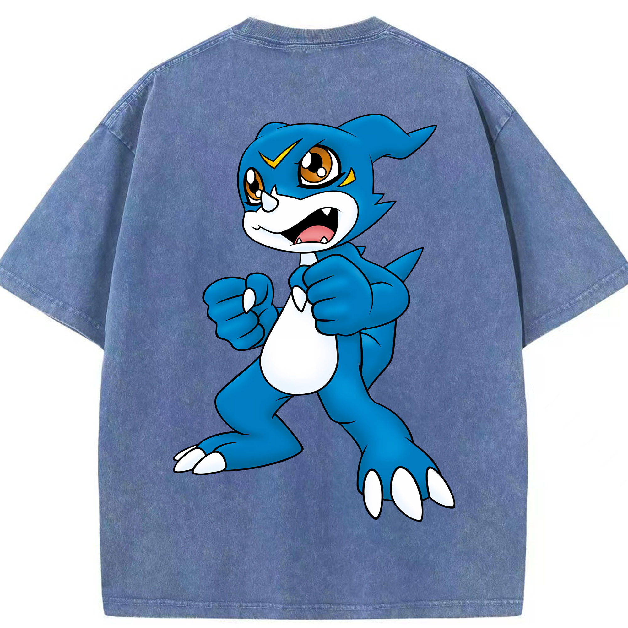 （画像用） Digimon デジタルモンスター/デジモン 綿100% ヴィンテージ風 半袖Tシャツ（背面プリント）