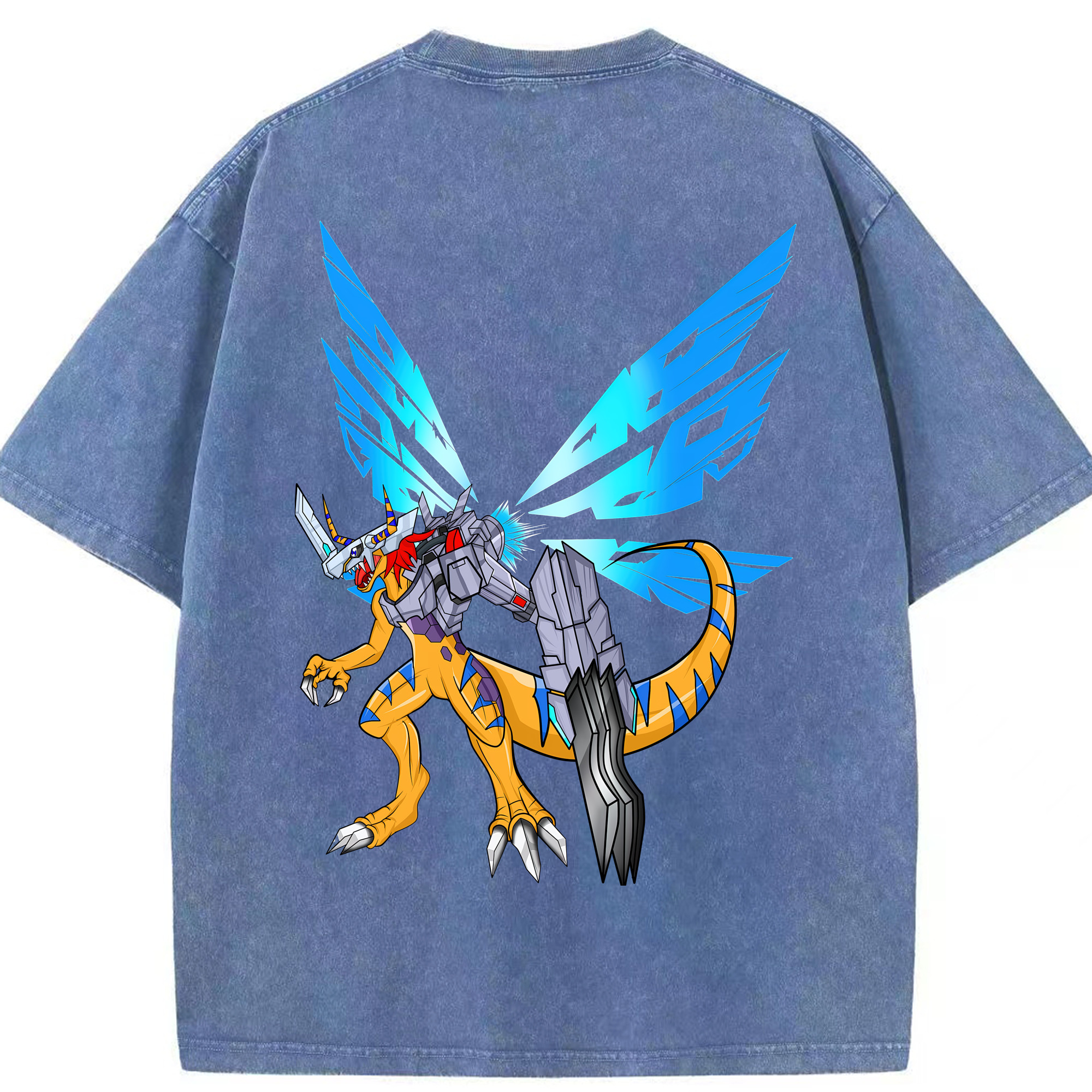 （画像用） Digimon デジタルモンスター/デジモン 綿100% ヴィンテージ風 半袖Tシャツ（背面プリント）