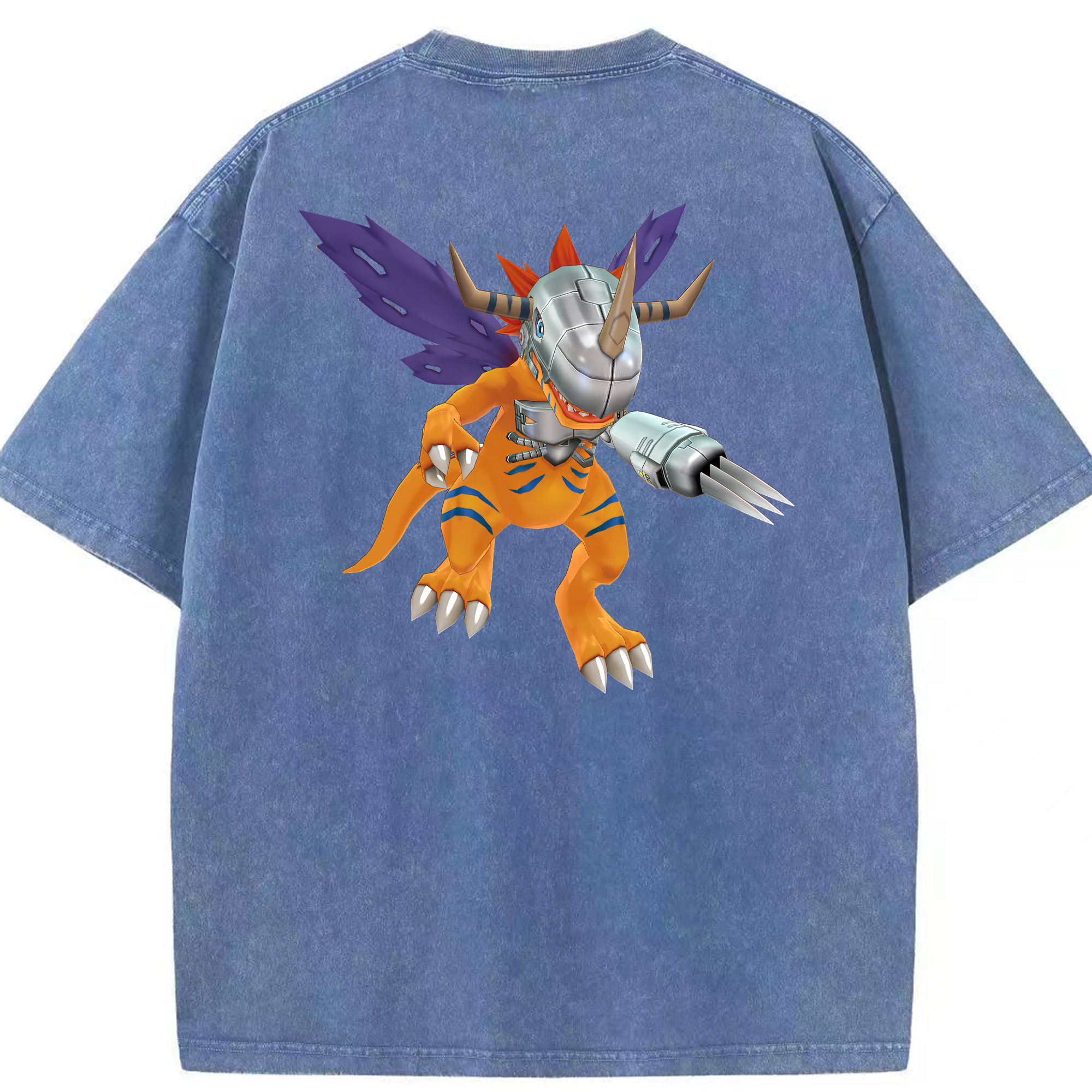 （画像用） Digimon デジタルモンスター/デジモン 綿100% ヴィンテージ風 半袖Tシャツ（背面プリント）