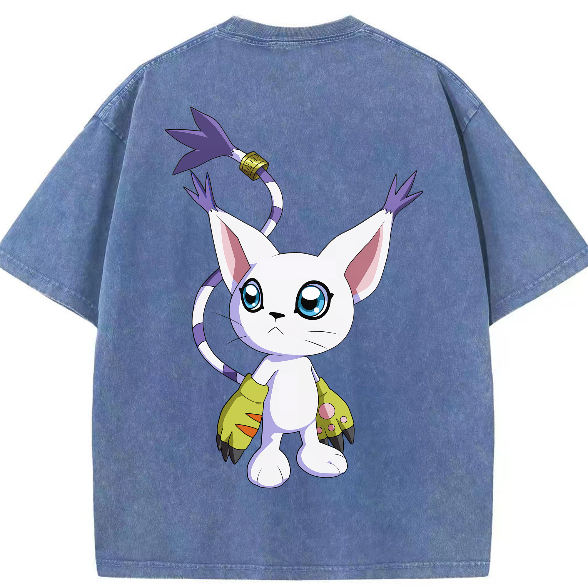 （画像用） Digimon デジタルモンスター/デジモン 綿100% ヴィンテージ風 半袖Tシャツ（背面プリント）