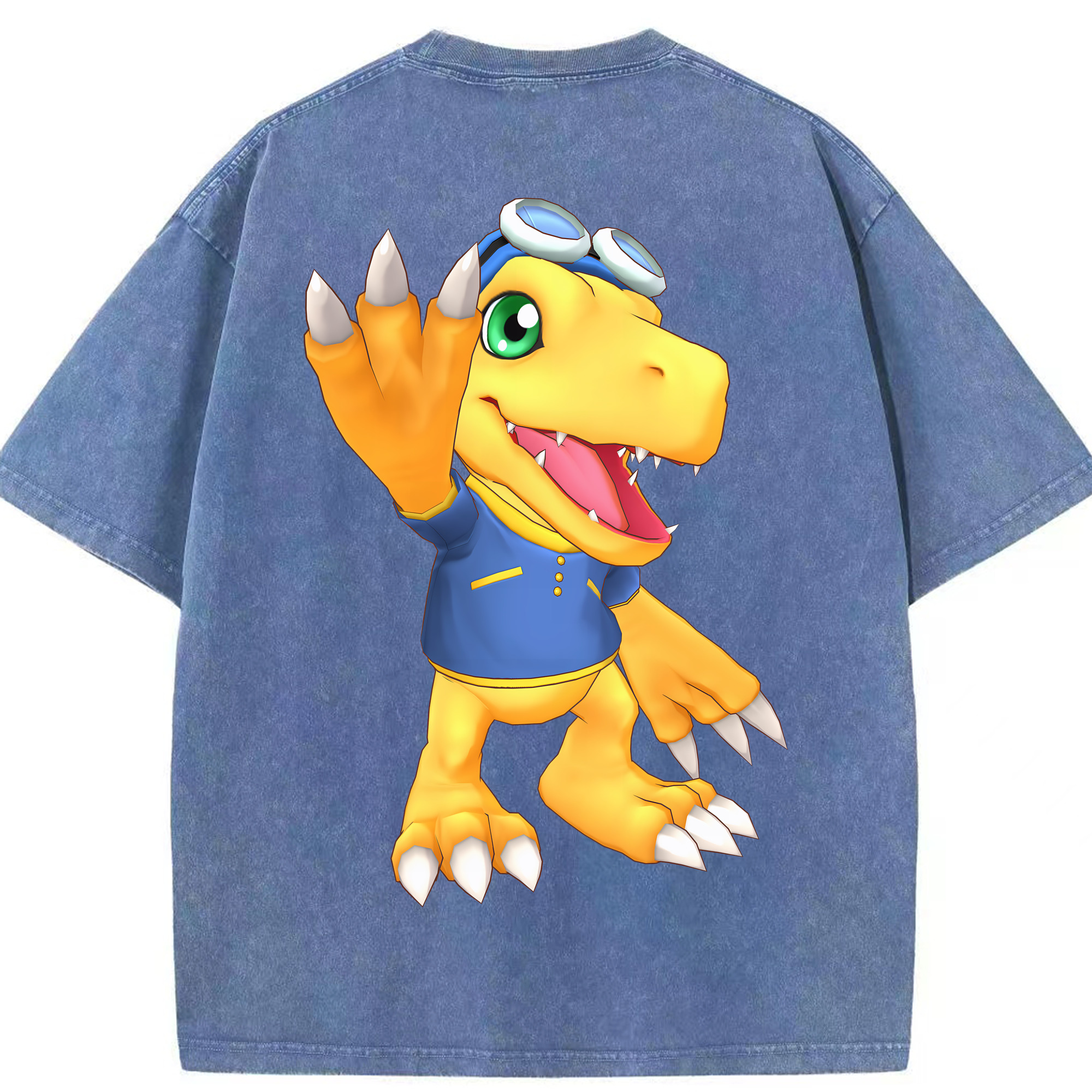 （画像用） Digimon デジタルモンスター/デジモン 綿100% ヴィンテージ風 半袖Tシャツ（背面プリント）