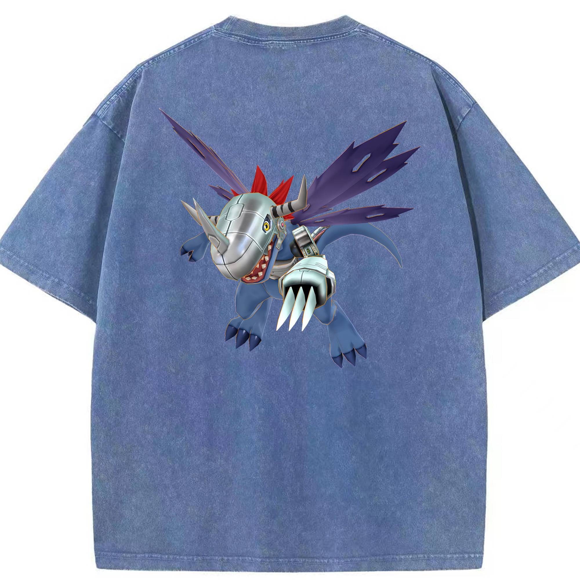 （画像用） Digimon デジタルモンスター/デジモン 綿100% ヴィンテージ風 半袖Tシャツ（背面プリント）