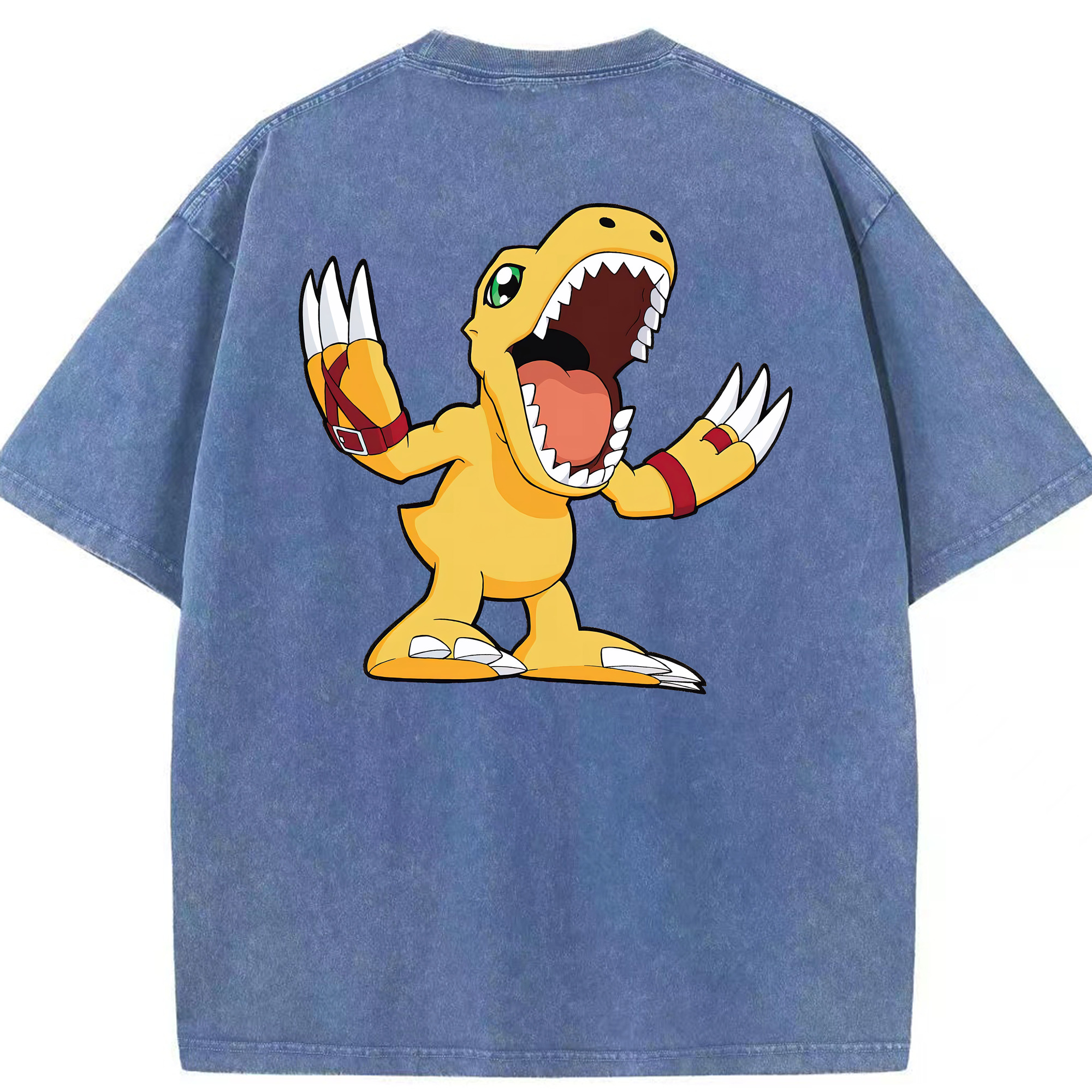 （画像用） Digimon デジタルモンスター/デジモン 綿100% ヴィンテージ風 半袖Tシャツ（背面プリント）