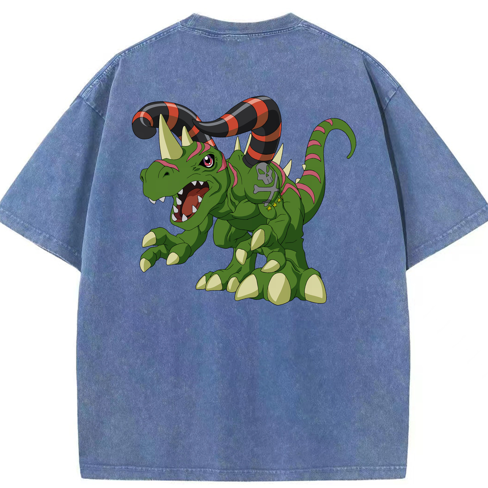 （画像用） Digimon デジタルモンスター/デジモン 綿100% ヴィンテージ風 半袖Tシャツ（背面プリント）