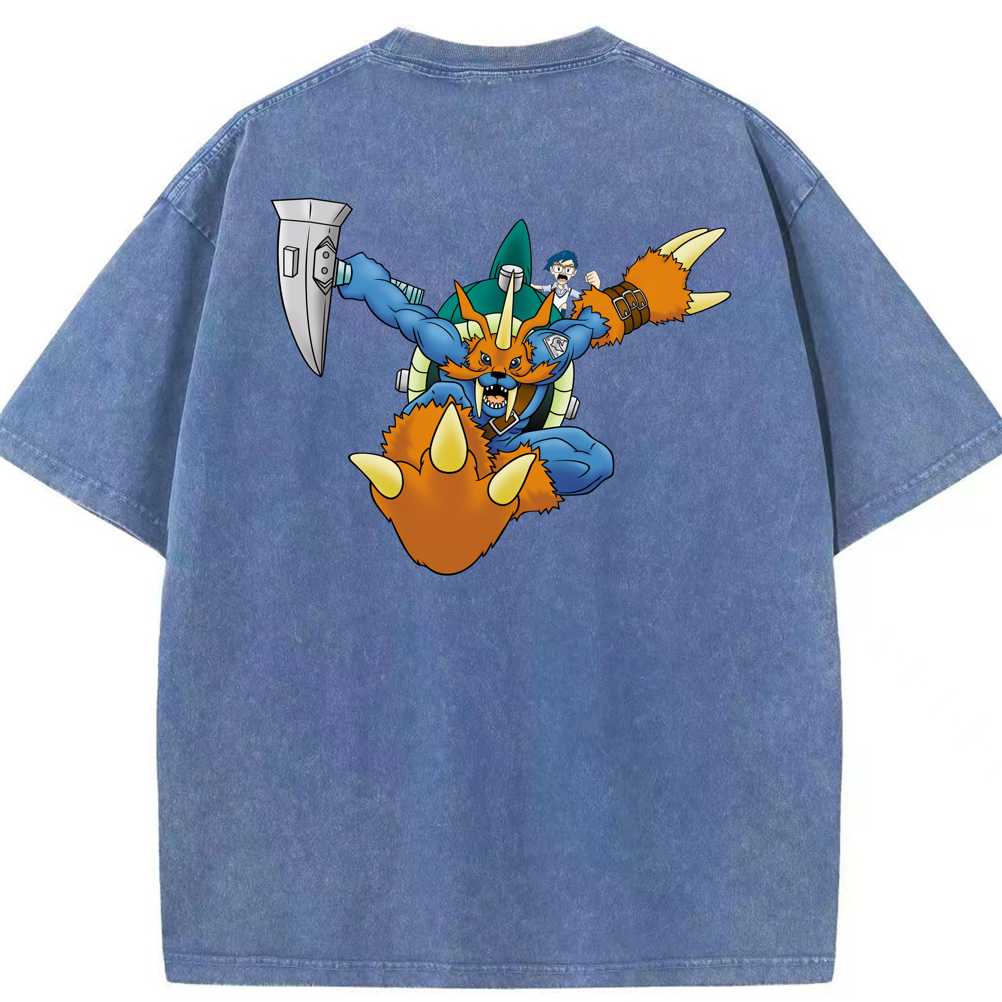 （画像用） Digimon デジタルモンスター/デジモン 綿100% ヴィンテージ風 半袖Tシャツ（背面プリント）
